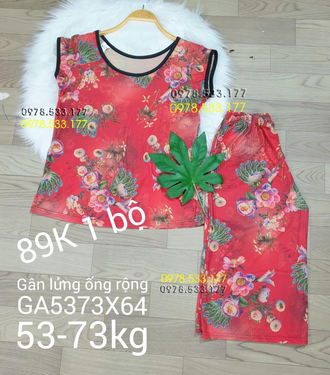 [53-73kg] Đồ bộ trung niên thun gân tằm loại 1 lửng rộng nhiều họa tiết đẹp - GA5373X64