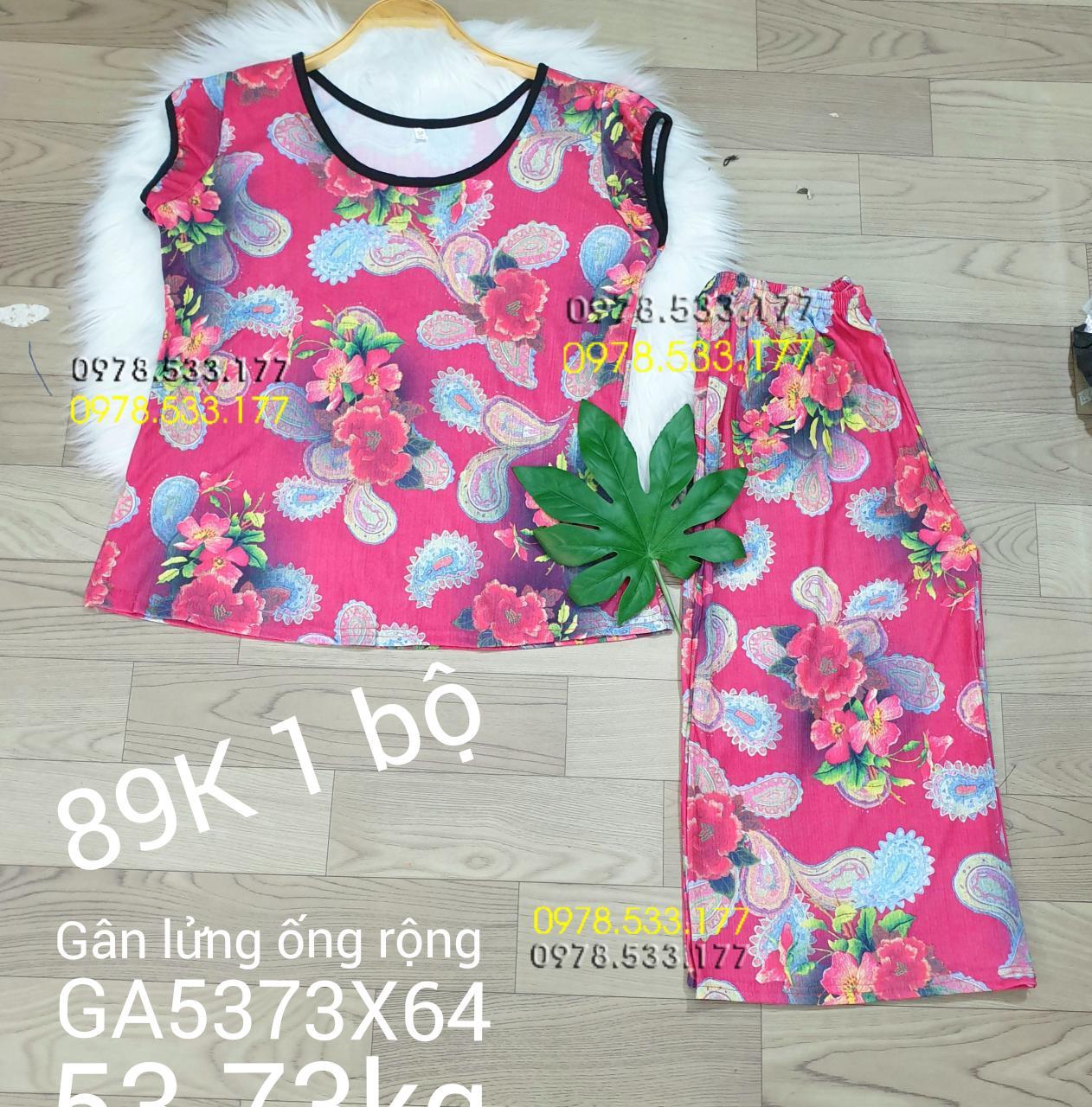 [53-73kg] Đồ bộ trung niên thun gân tằm loại 1 lửng rộng nhiều họa tiết đẹp - GA5373X64