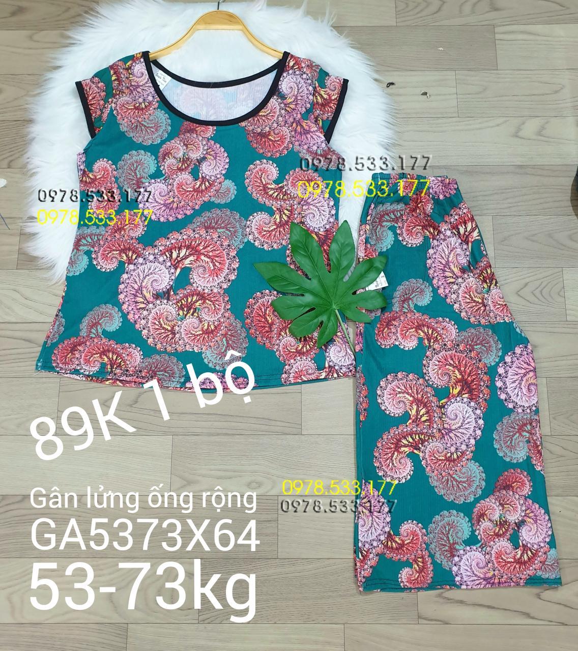 [53-73kg] Đồ bộ trung niên thun gân tằm loại 1 lửng rộng nhiều họa tiết đẹp - GA5373X64