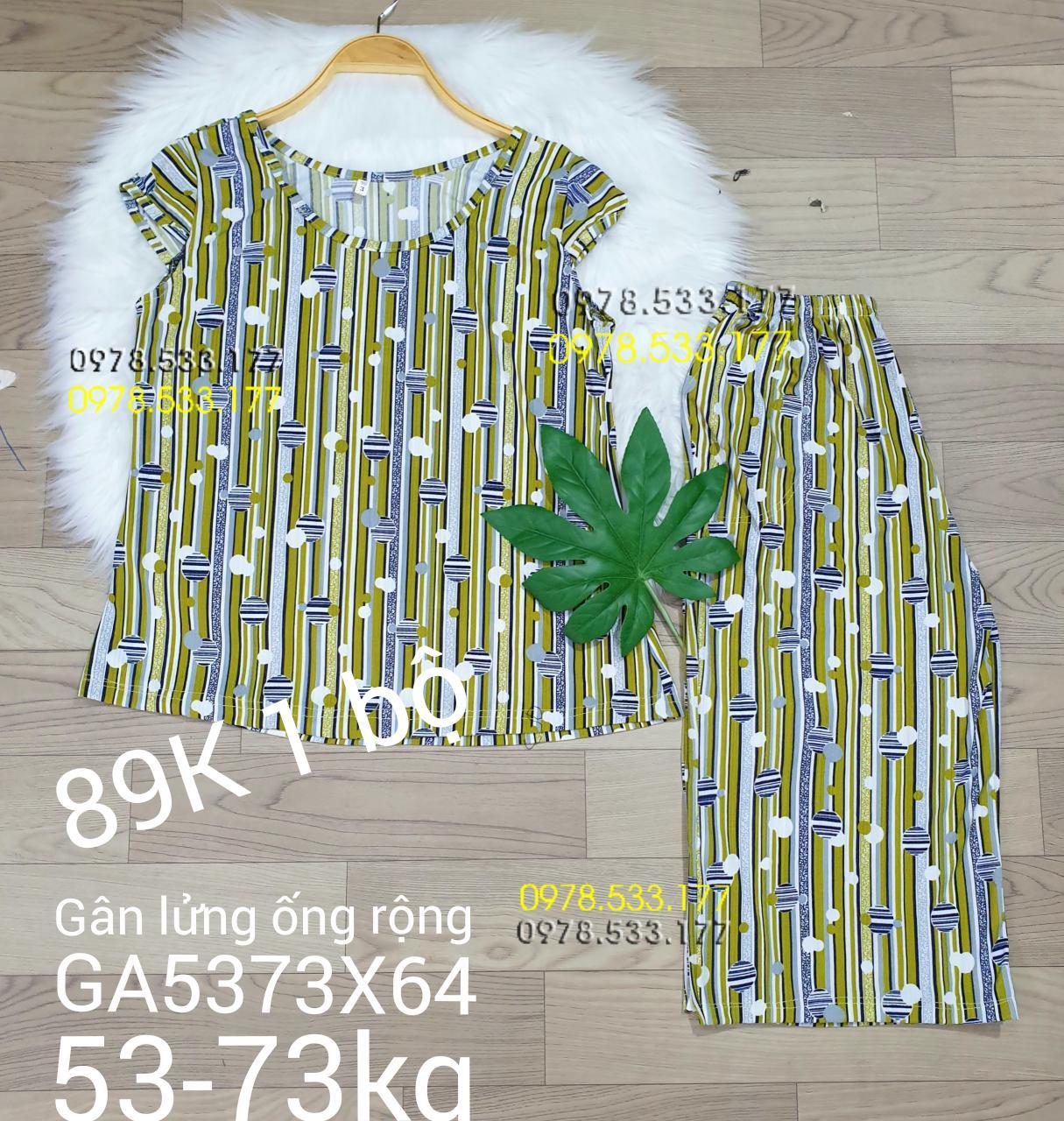 [53-73kg] Đồ bộ trung niên thun gân tằm loại 1 lửng rộng nhiều họa tiết đẹp - GA5373X64