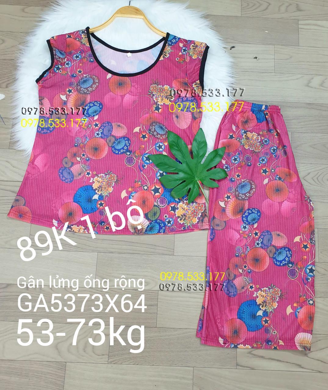 [53-73kg] Đồ bộ trung niên thun gân tằm loại 1 lửng rộng nhiều họa tiết đẹp - GA5373X64