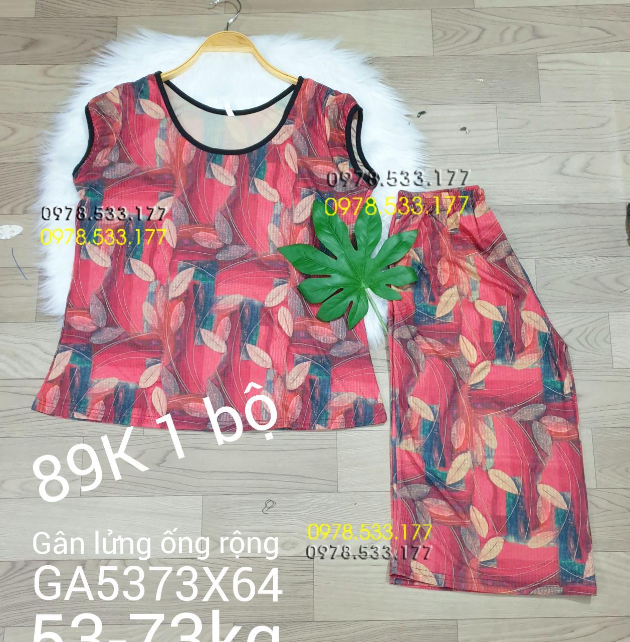 [53-73kg] Đồ bộ trung niên thun gân tằm loại 1 lửng rộng nhiều họa tiết đẹp - GA5373X64