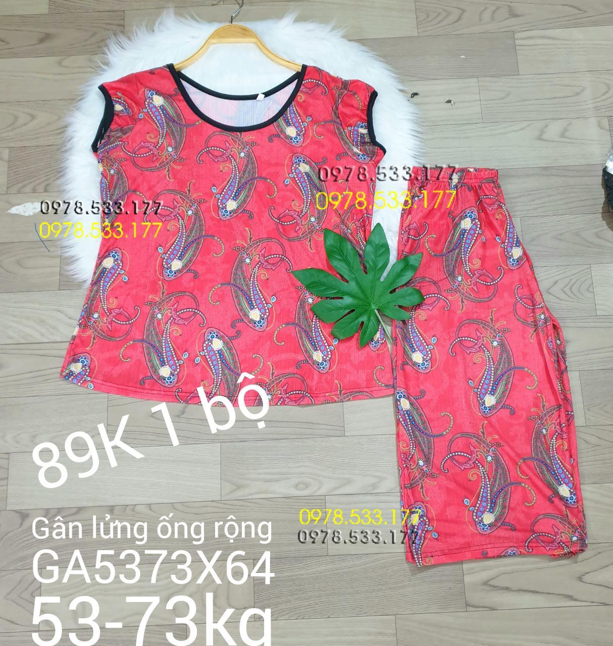 [53-73kg] Đồ bộ trung niên thun gân tằm loại 1 lửng rộng nhiều họa tiết đẹp - GA5373X64