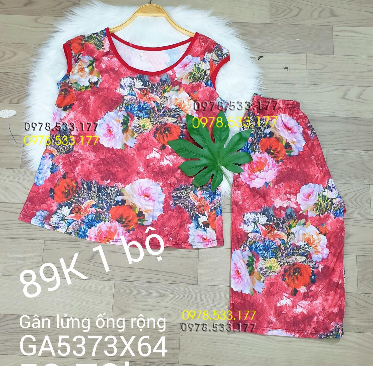 [53-73kg] Đồ bộ trung niên thun gân tằm loại 1 lửng rộng nhiều họa tiết đẹp - GA5373X64