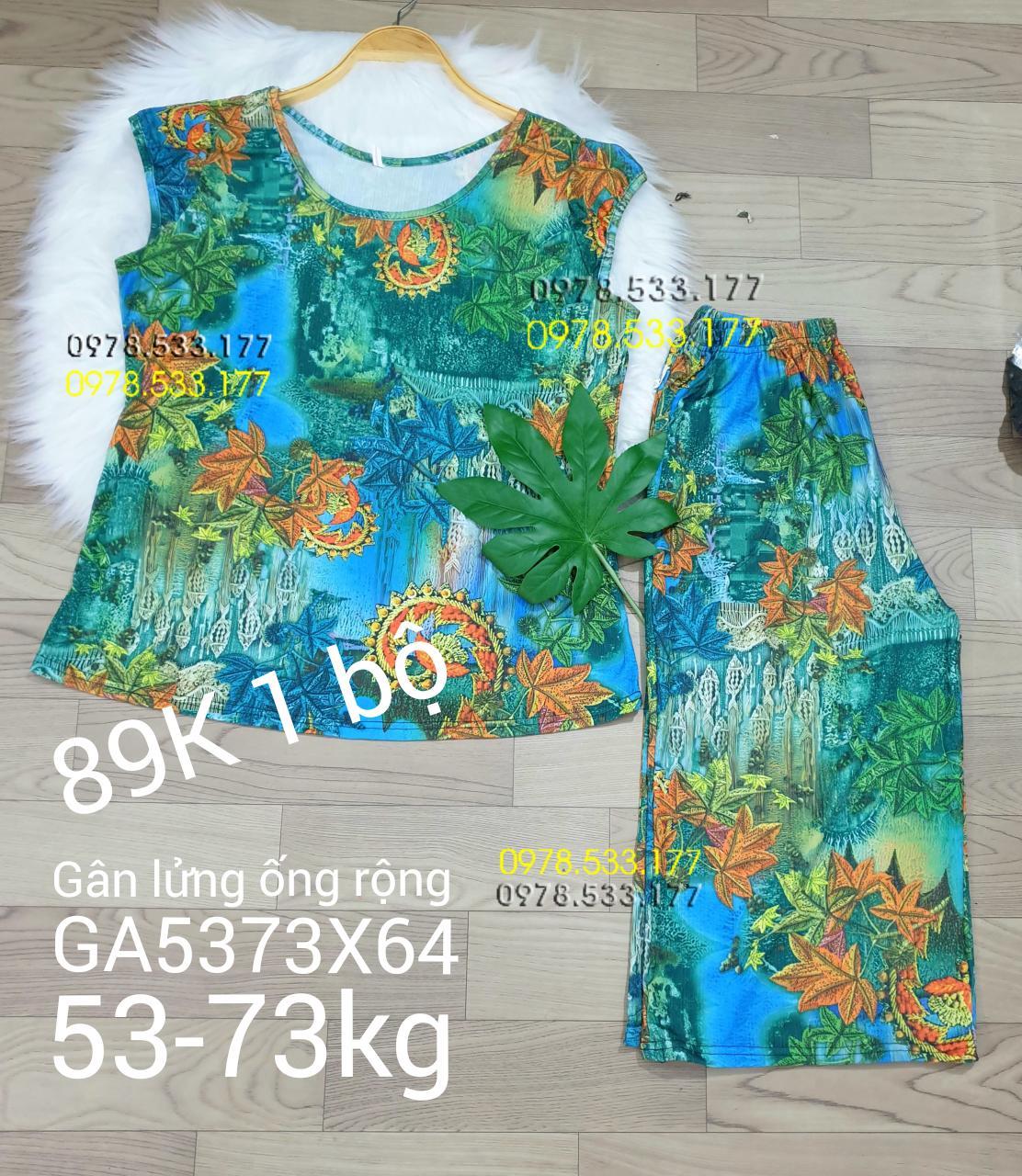 [53-73kg] Đồ bộ trung niên thun gân tằm loại 1 lửng rộng nhiều họa tiết đẹp - GA5373X64