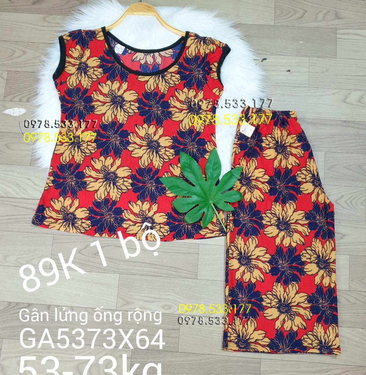 [53-73kg] Đồ bộ trung niên thun gân tằm loại 1 lửng rộng nhiều họa tiết đẹp - GA5373X64
