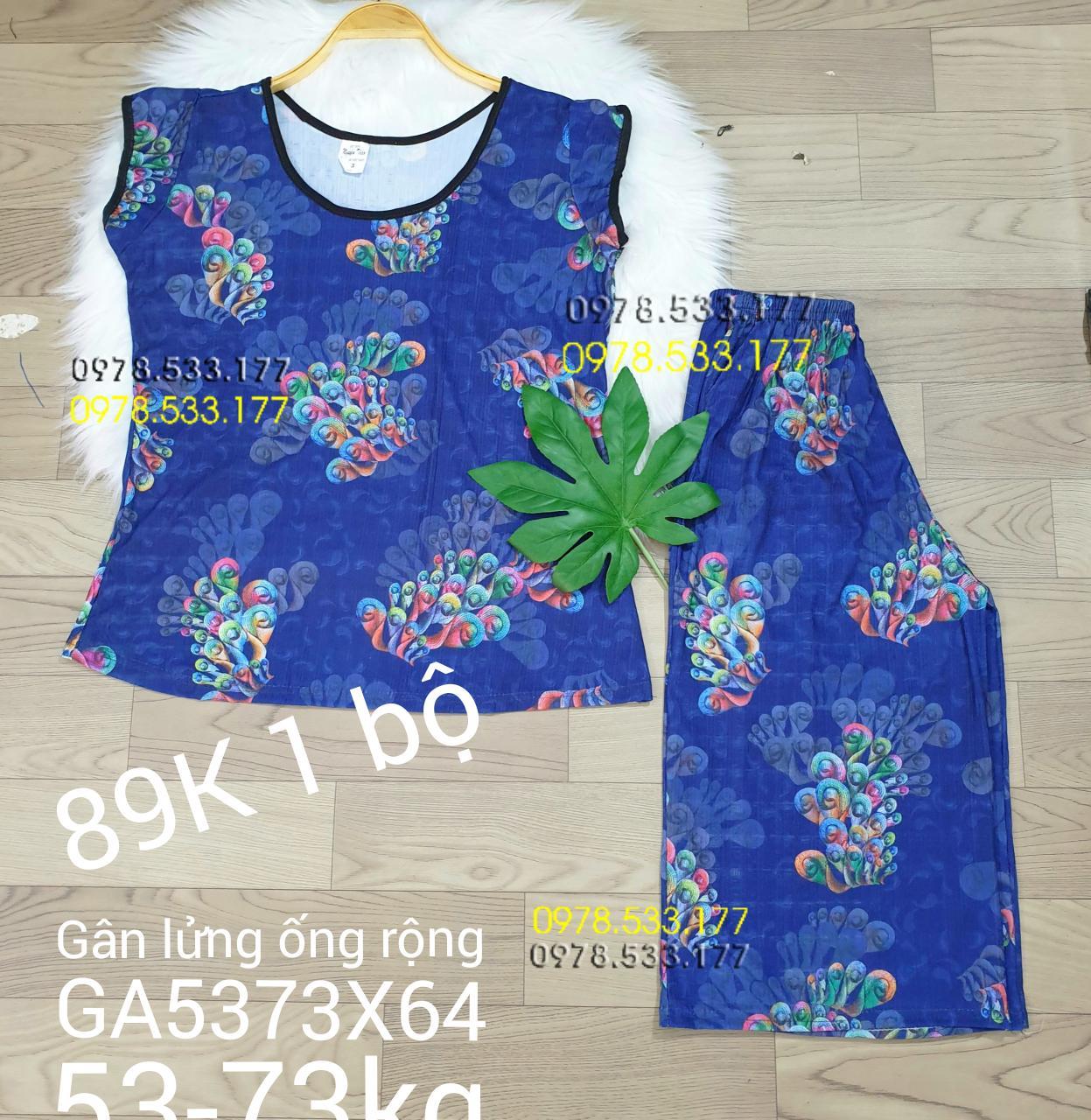 [53-73kg] Đồ bộ trung niên thun gân tằm loại 1 lửng rộng nhiều họa tiết đẹp - GA5373X64