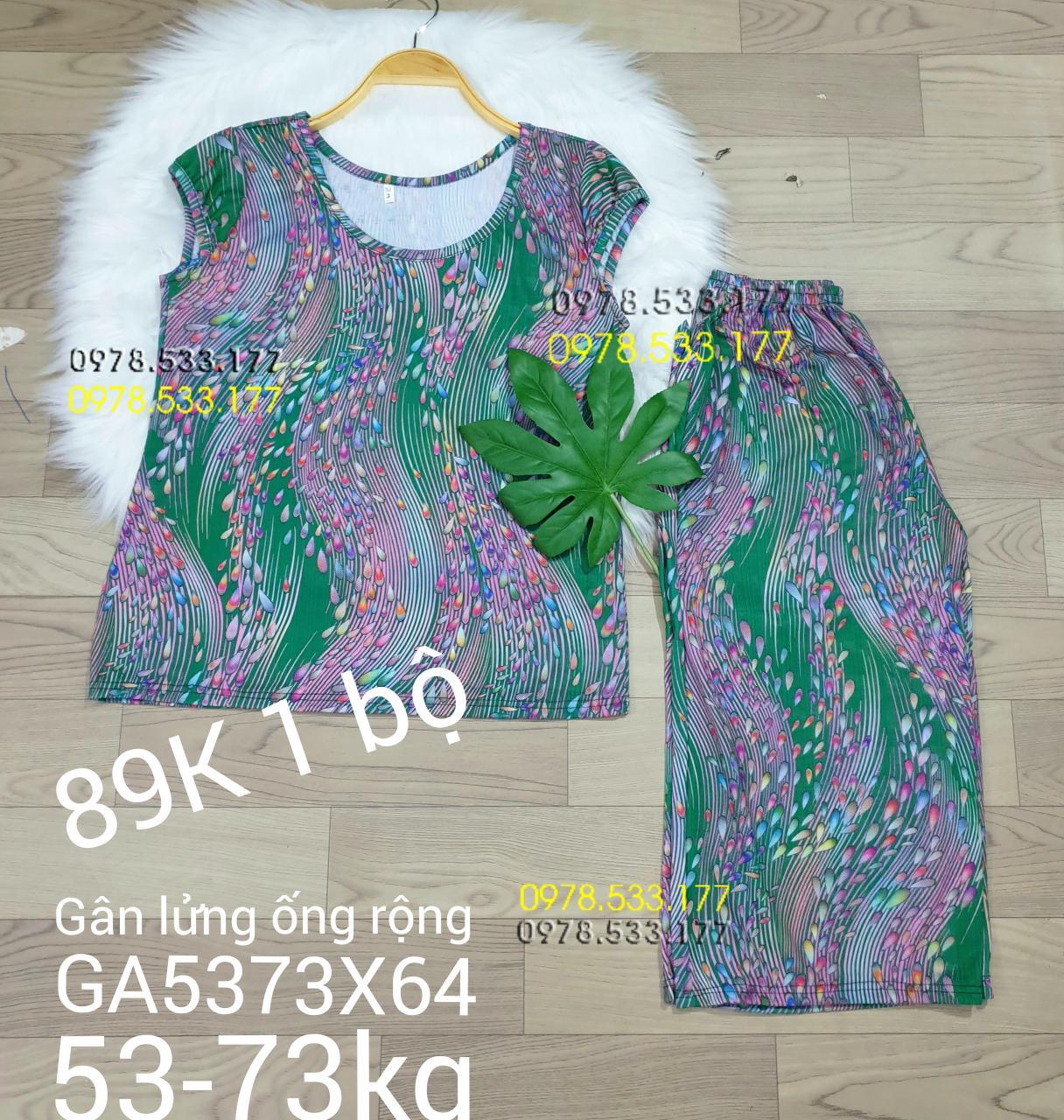 [53-73kg] Đồ bộ trung niên thun gân tằm loại 1 lửng rộng nhiều họa tiết đẹp - GA5373X64