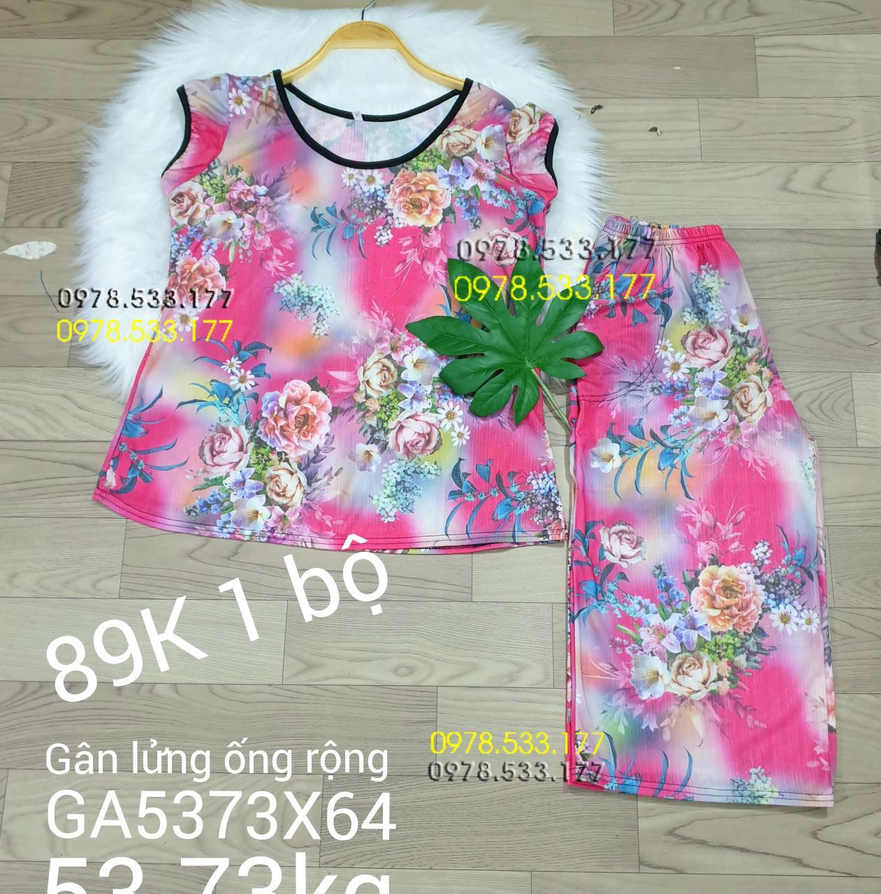 [53-73kg] Đồ bộ trung niên thun gân tằm loại 1 lửng rộng nhiều họa tiết đẹp - GA5373X64