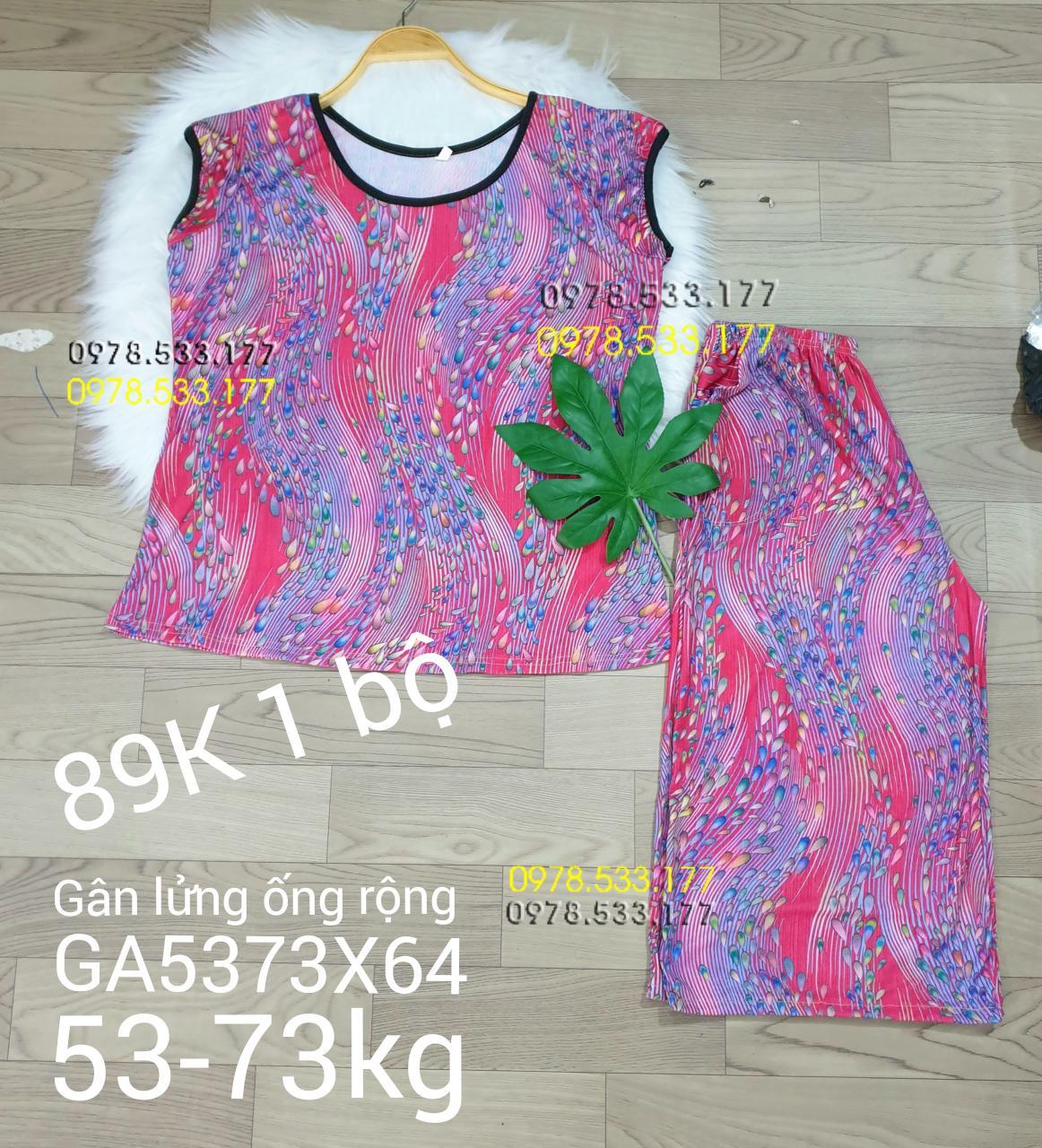 [53-73kg] Đồ bộ trung niên thun gân tằm loại 1 lửng rộng nhiều họa tiết đẹp - GA5373X64