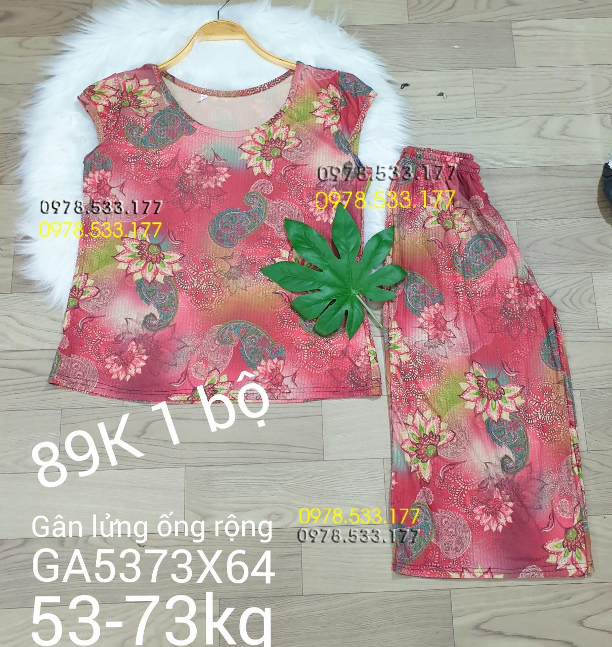 [53-73kg] Đồ bộ trung niên thun gân tằm loại 1 lửng rộng nhiều họa tiết đẹp - GA5373X64