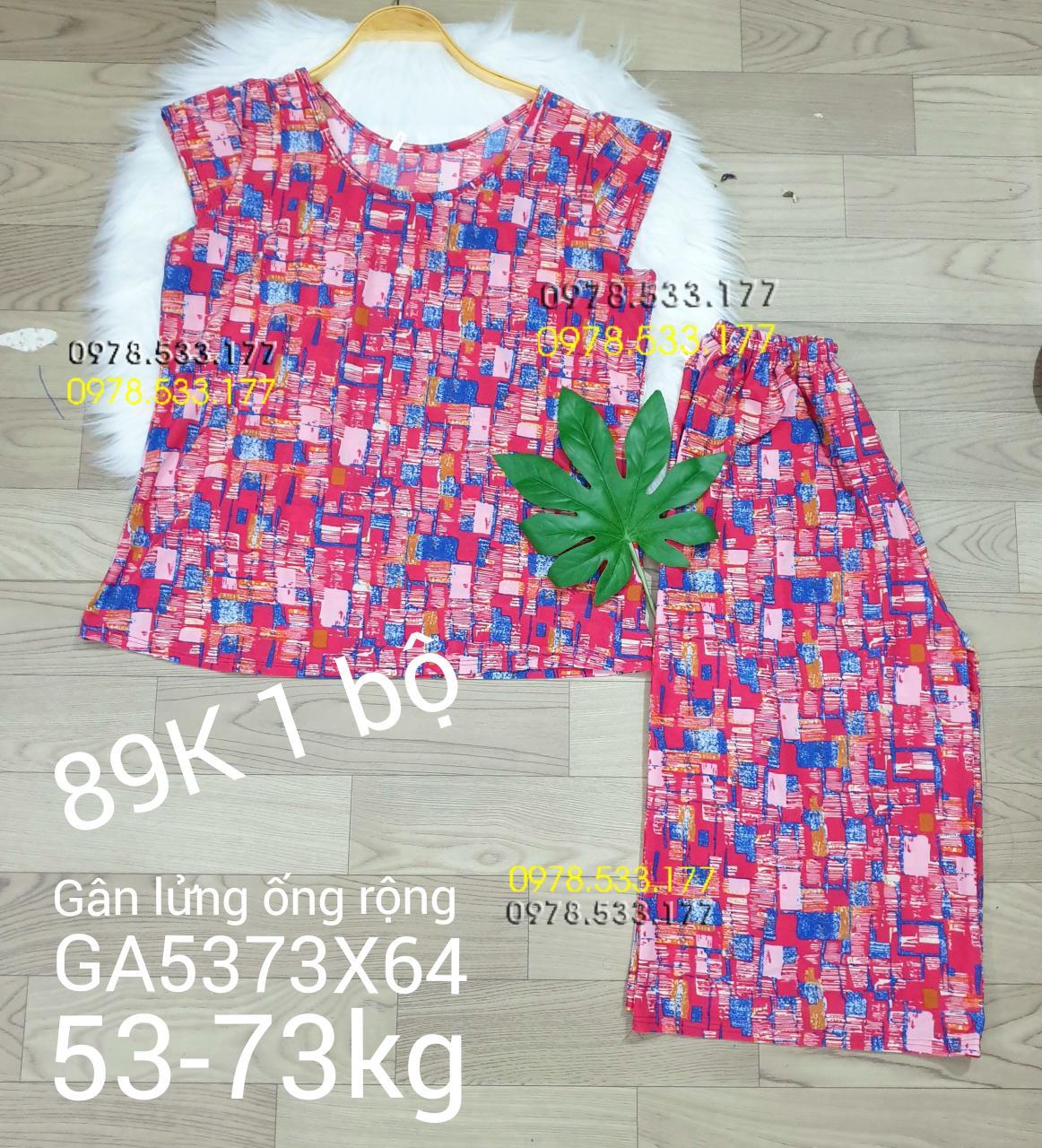 [53-73kg] Đồ bộ trung niên thun gân tằm loại 1 lửng rộng nhiều họa tiết đẹp - GA5373X64