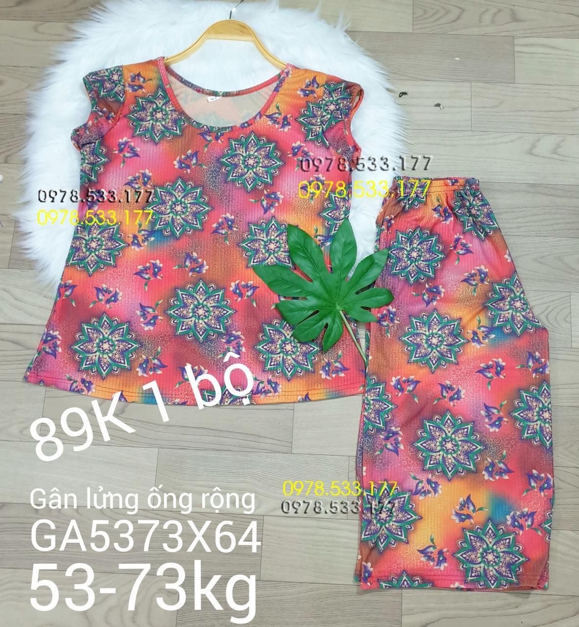 [53-73kg] Đồ bộ trung niên thun gân tằm loại 1 lửng rộng nhiều họa tiết đẹp - GA5373X64