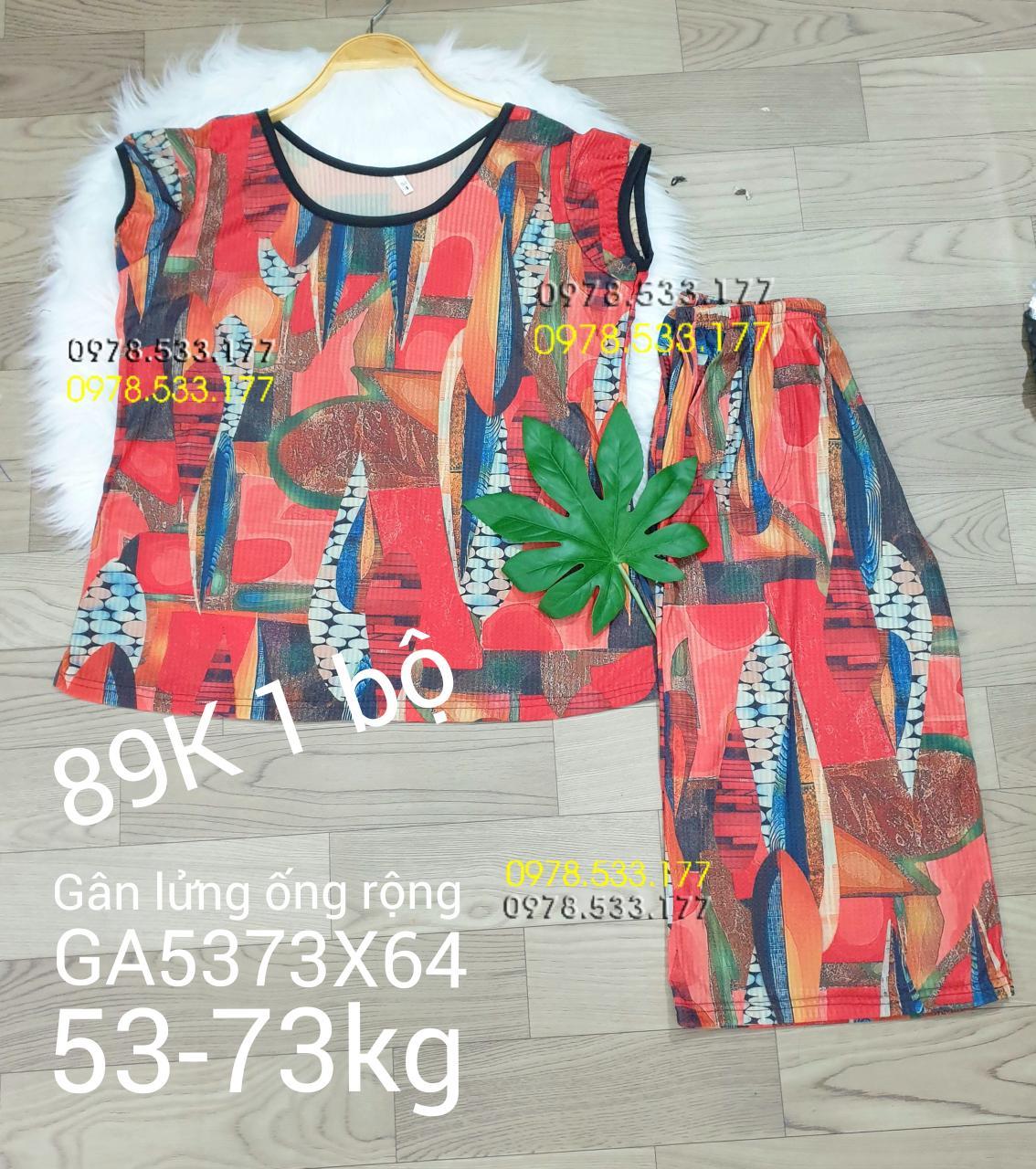 [53-73kg] Đồ bộ trung niên thun gân tằm loại 1 lửng rộng nhiều họa tiết đẹp - GA5373X64