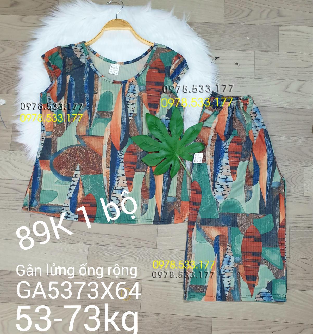 [53-73kg] Đồ bộ trung niên thun gân tằm loại 1 lửng rộng nhiều họa tiết đẹp - GA5373X64