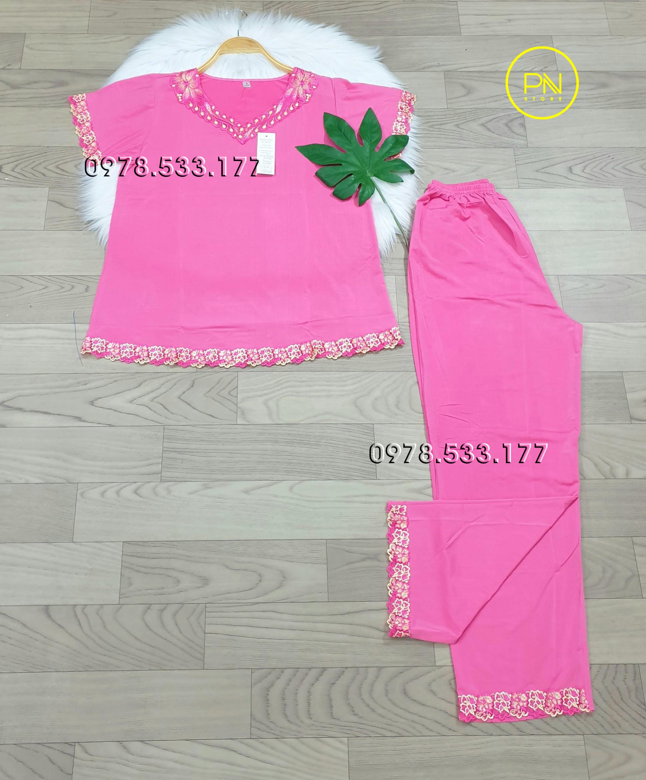 [55-65kg] Đồ bộ trung niên thun lạnh phối ren cao cấp - TLRD5565X26