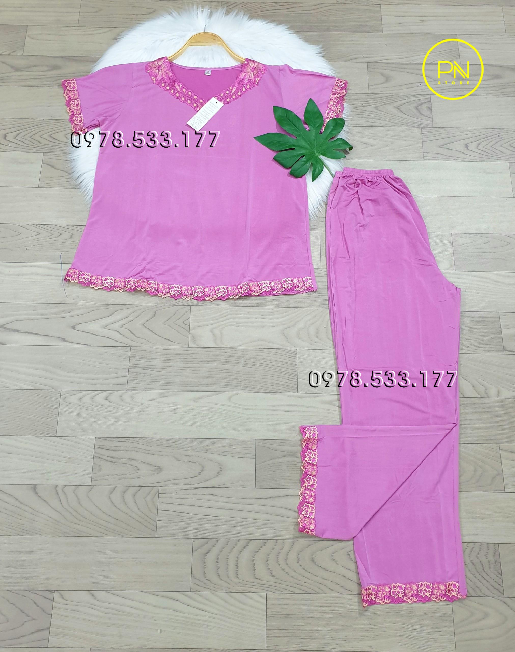 [55-65kg] Đồ bộ trung niên thun lạnh phối ren cao cấp - TLRD5565X26