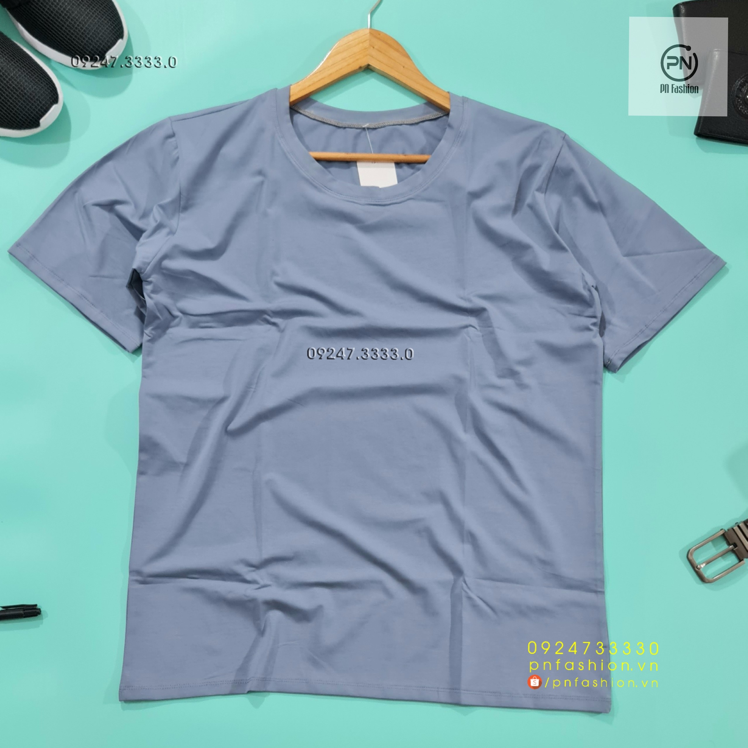 [58-64kg] Áo thun nam cổ tròn thun co giãn 4 chiều - PN03070901