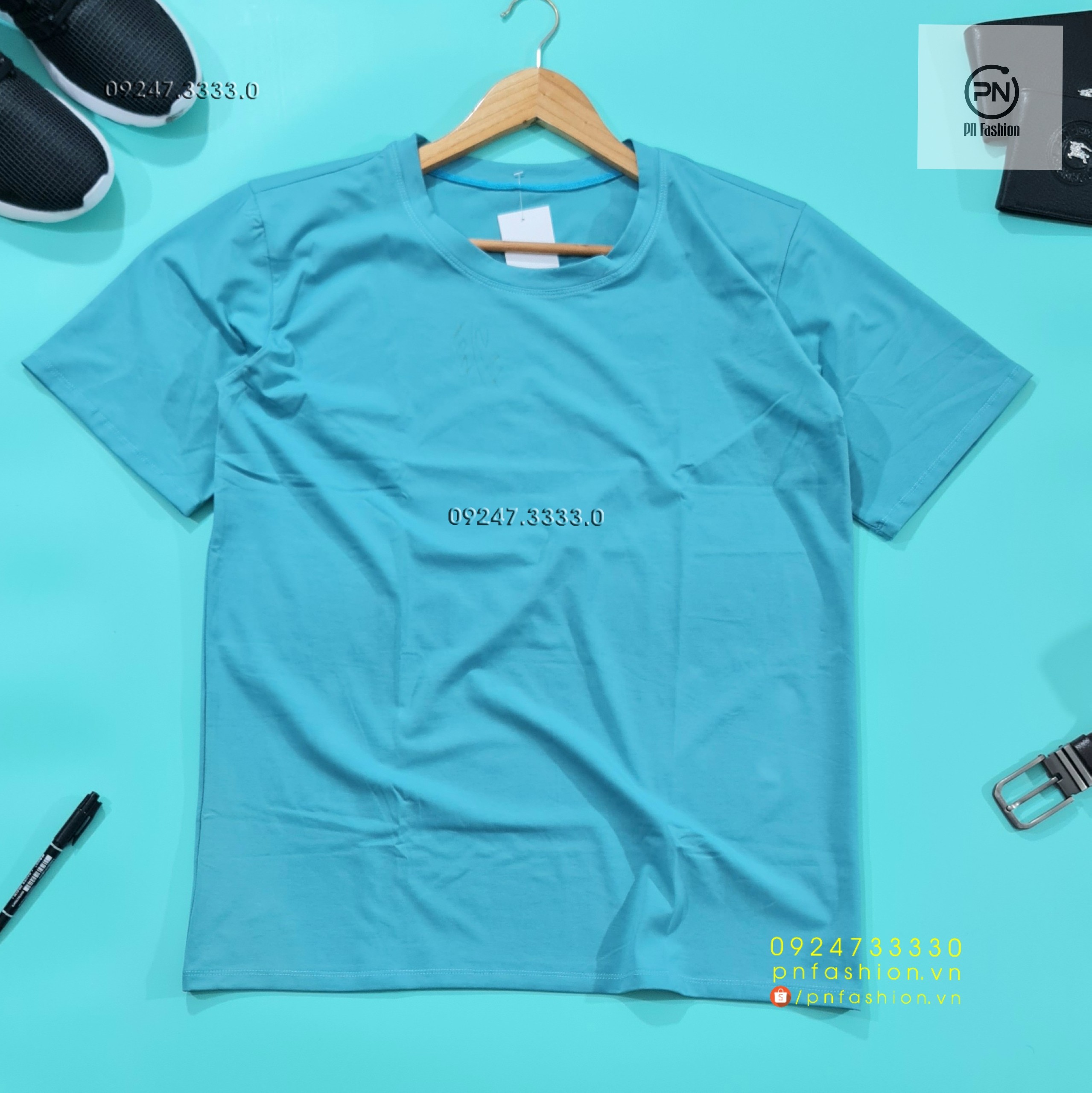 [58-64kg] Áo thun nam cổ tròn thun co giãn 4 chiều - PN03070901