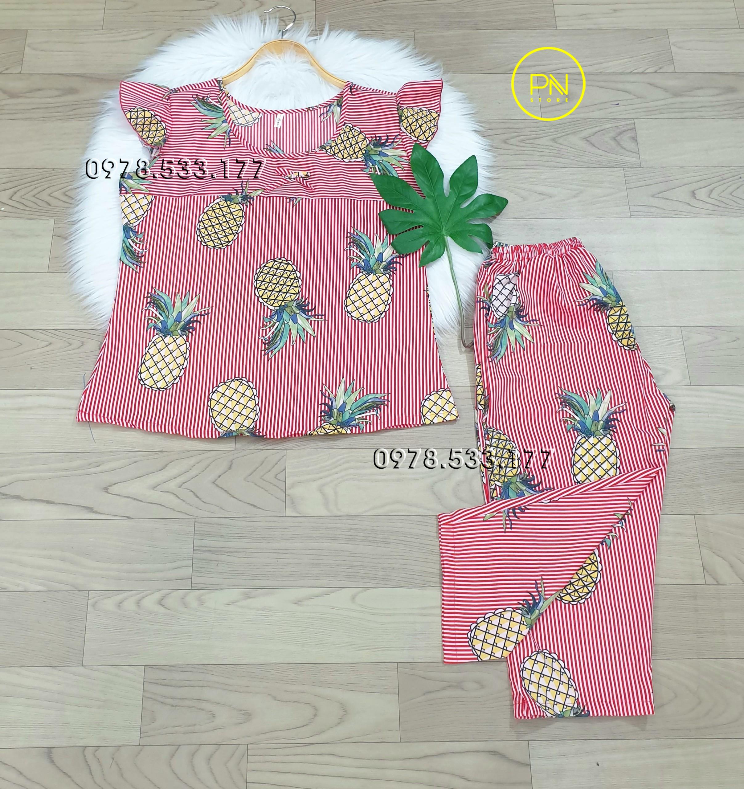 [60-70kg] Đồ bộ trung niên lụa hàn cánh tiên quần lửng cao cấp - LUH6070X24