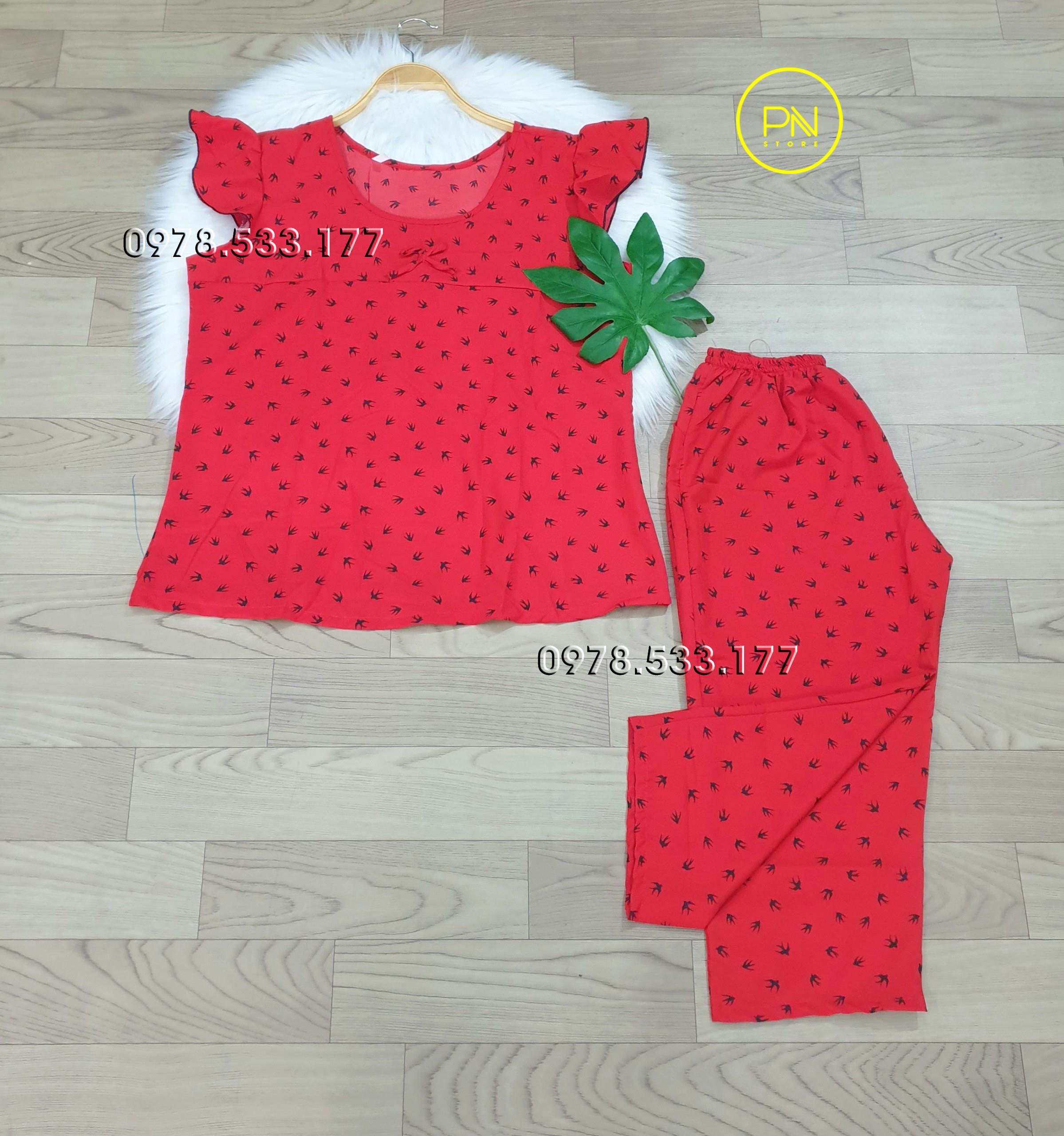 [60-70kg] Đồ bộ trung niên lụa hàn cánh tiên quần lửng cao cấp - LUH6070X24