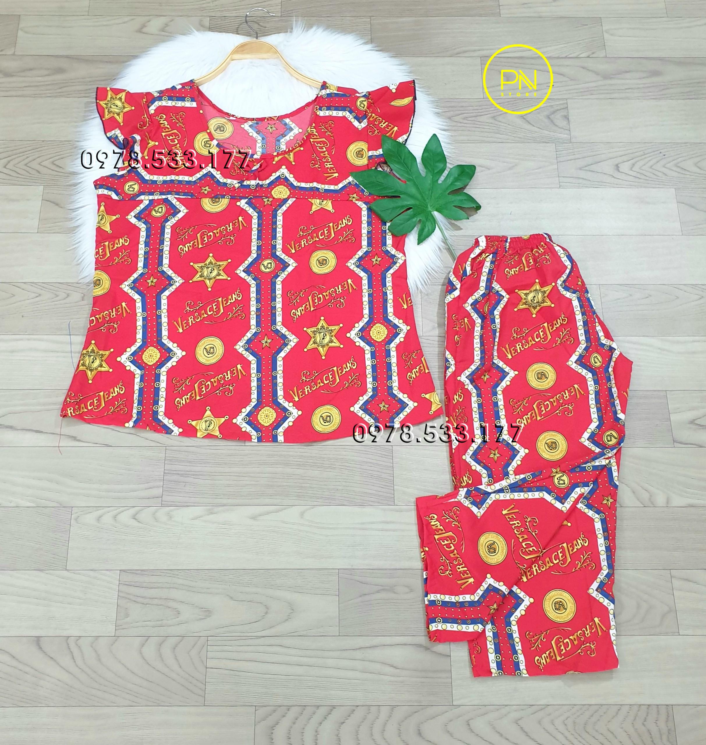 [60-70kg] Đồ bộ trung niên lụa hàn cánh tiên quần lửng cao cấp - LUH6070X24