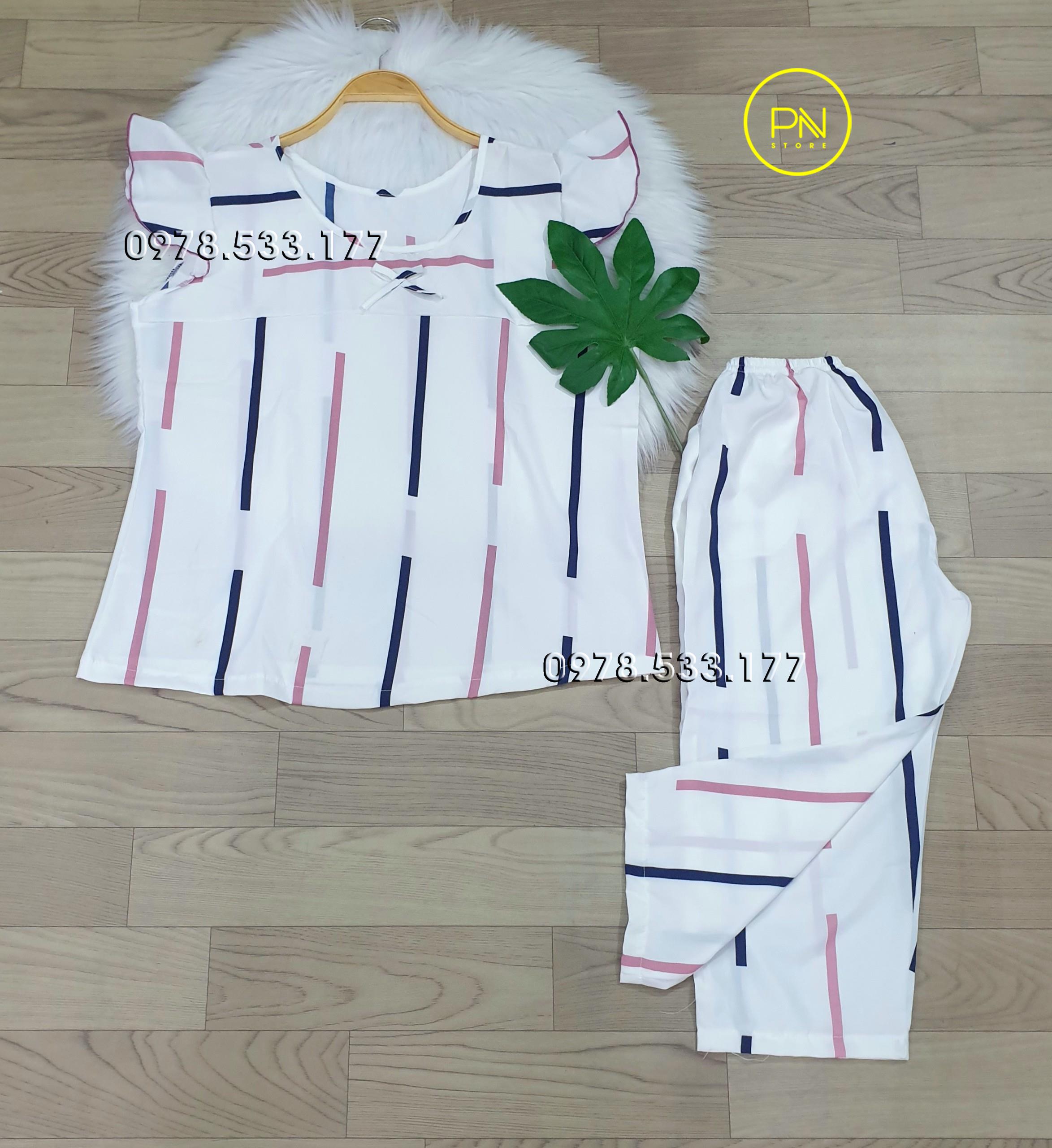 [60-70kg] Đồ bộ trung niên lụa hàn cánh tiên quần lửng cao cấp - LUH6070X24