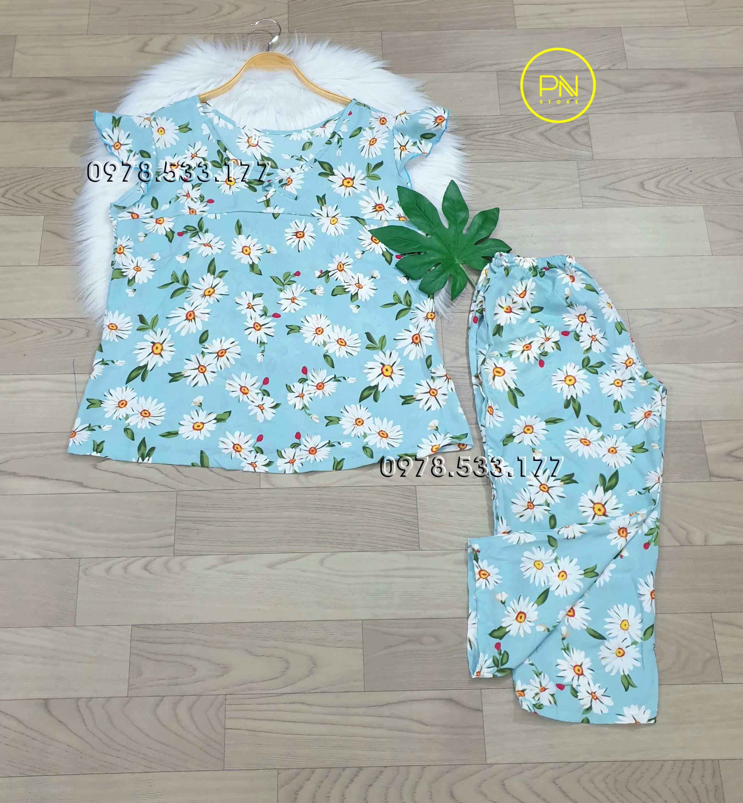 [60-70kg] Đồ bộ trung niên lụa hàn cánh tiên quần lửng cao cấp - LUH6070X24