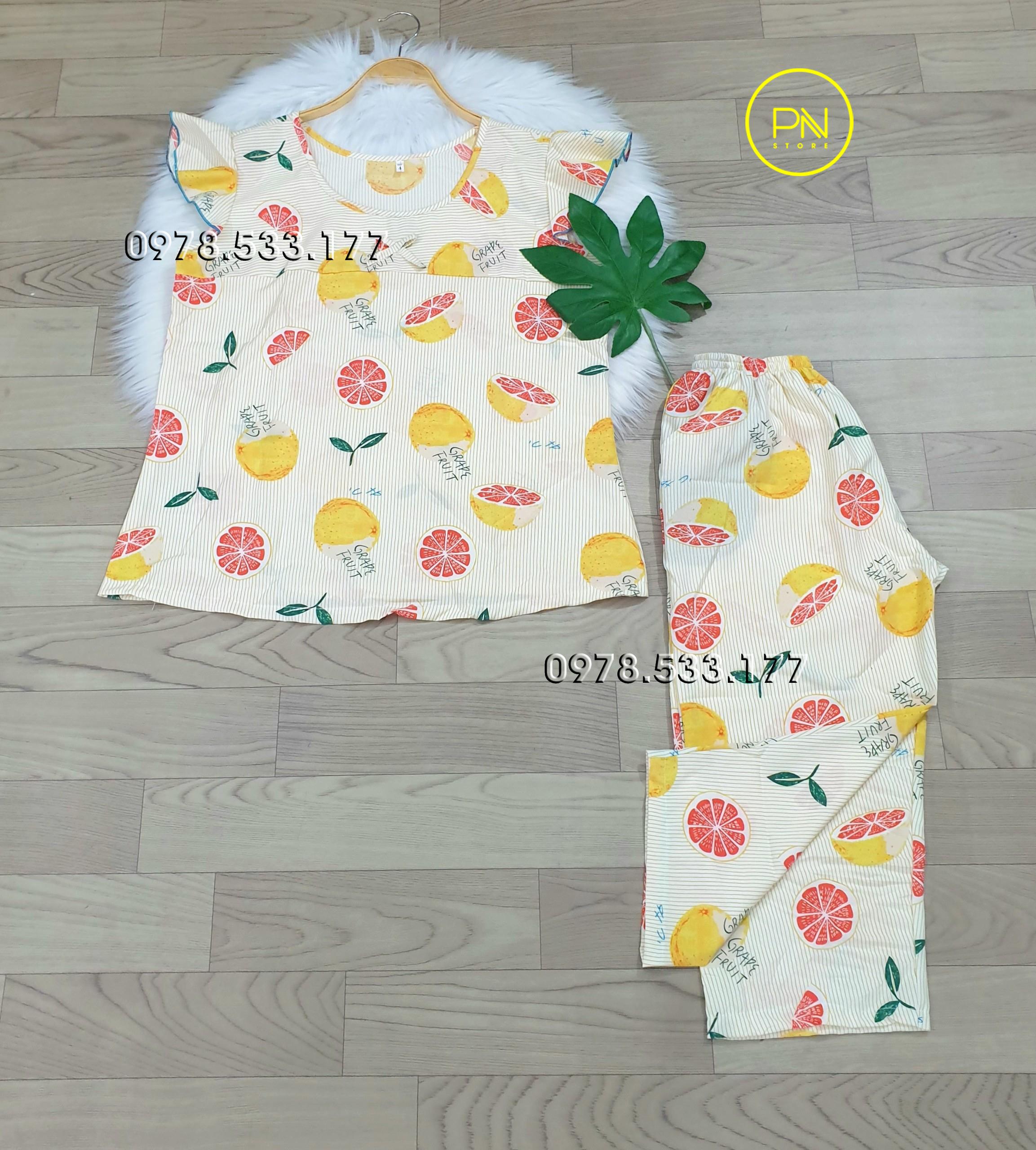 [60-70kg] Đồ bộ trung niên lụa hàn cánh tiên quần lửng cao cấp - LUH6070X24