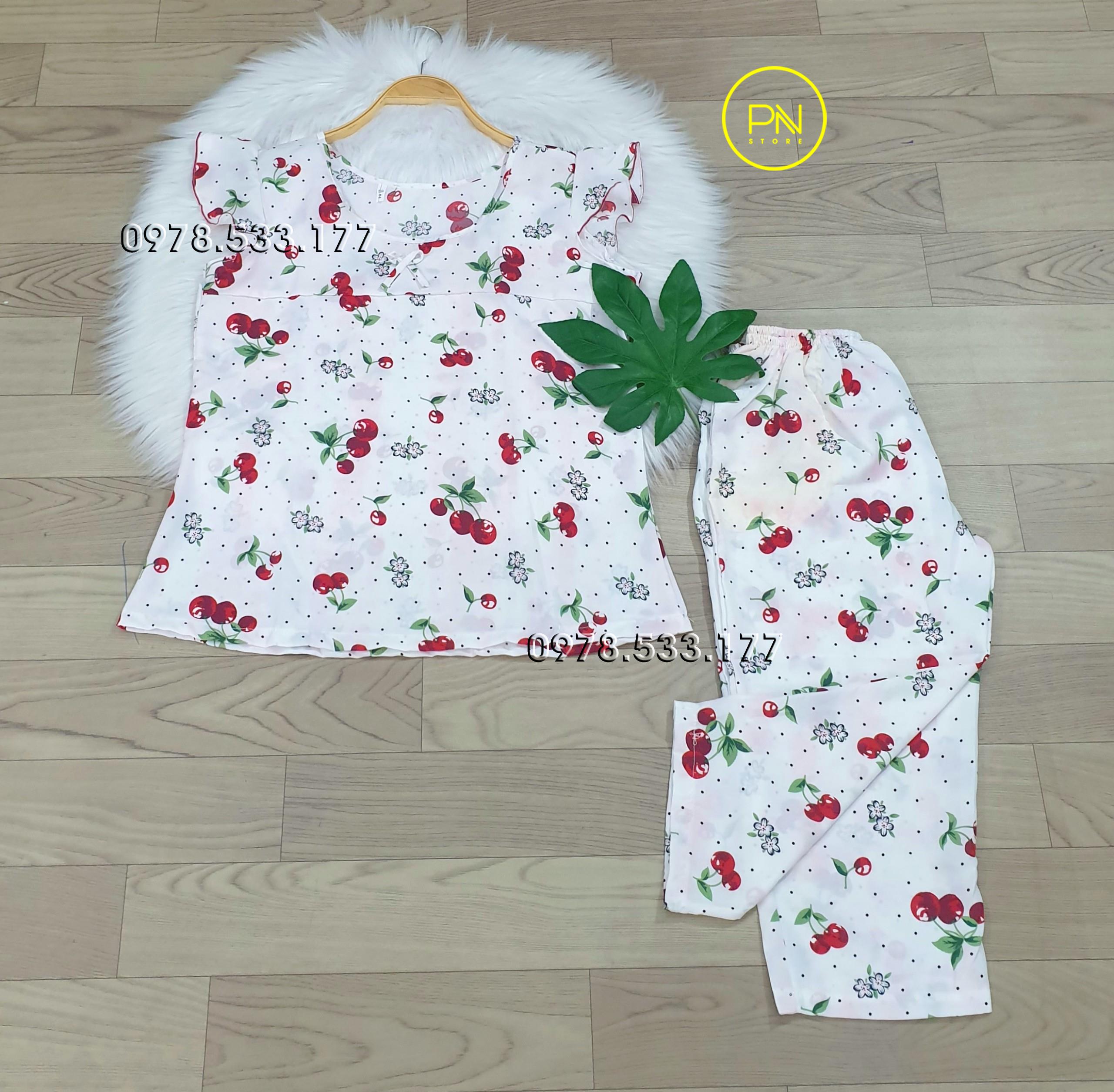 [60-70kg] Đồ bộ trung niên lụa hàn cánh tiên quần lửng cao cấp - LUH6070X24