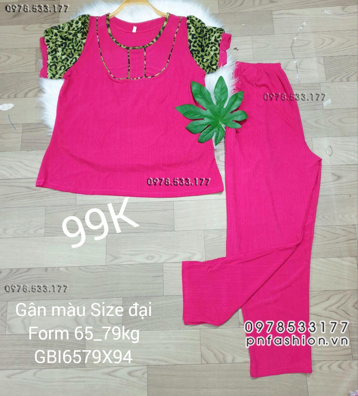 [65-79kg] Đồ bộ trung niên gân màu quần dài size đại - GBI6579X94