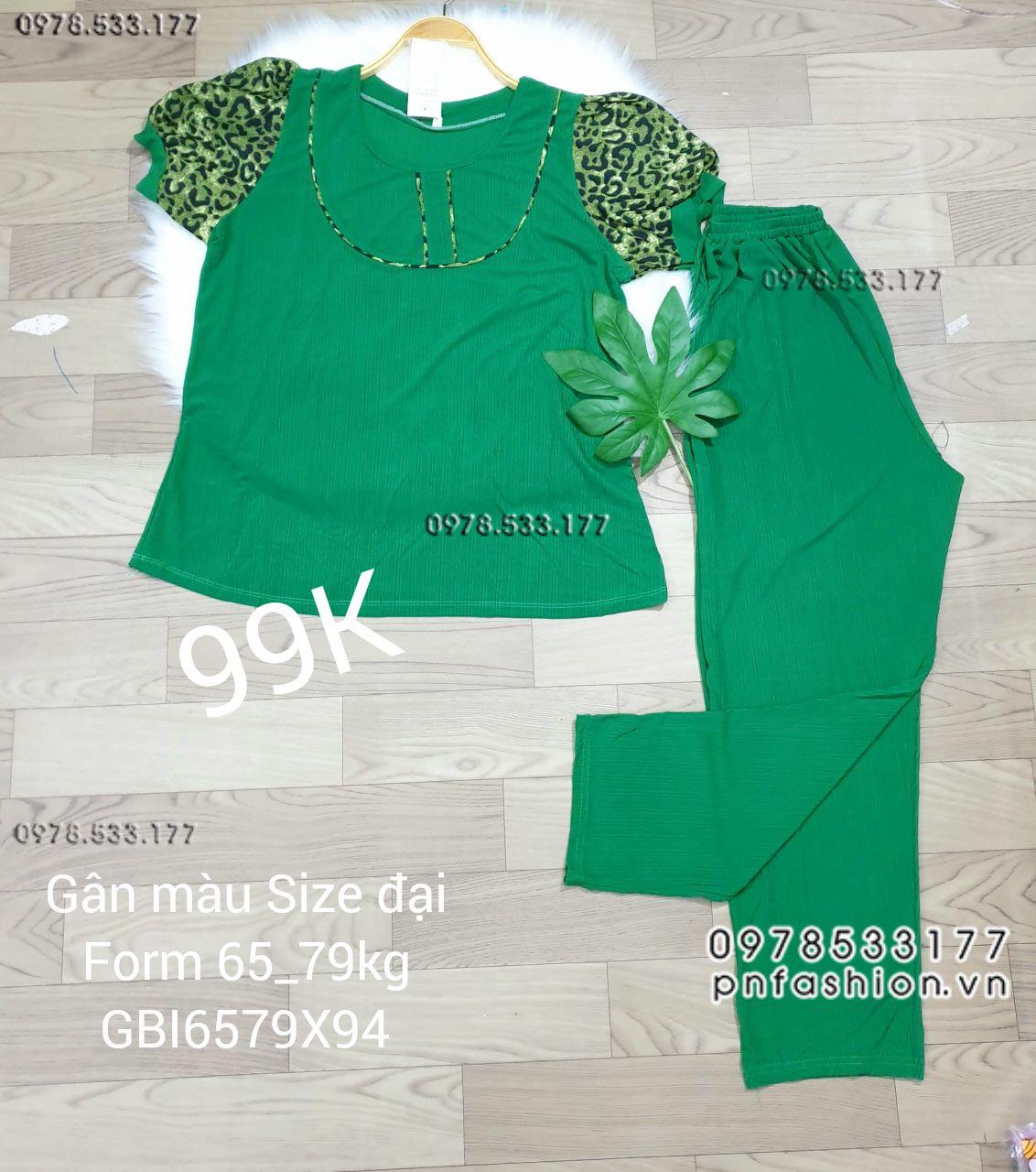 [65-79kg] Đồ bộ trung niên gân màu quần dài size đại - GBI6579X94