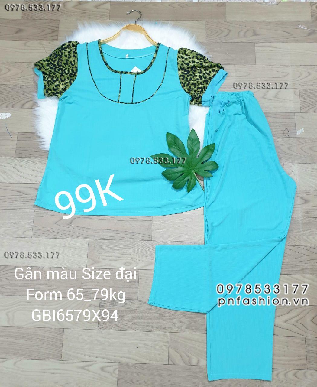 [65-79kg] Đồ bộ trung niên gân màu quần dài size đại - GBI6579X94