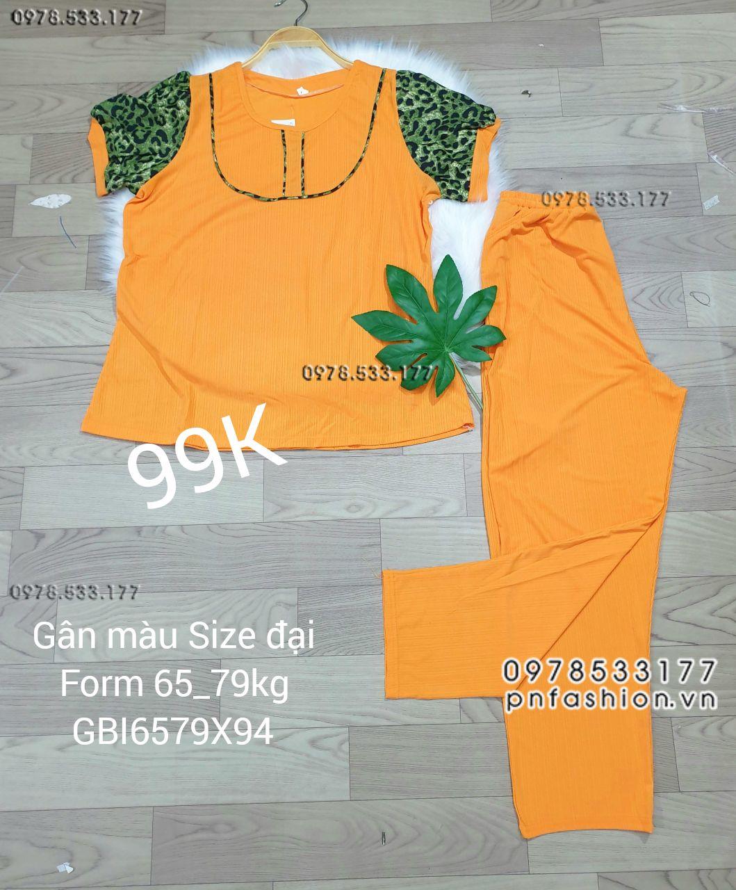 [65-79kg] Đồ bộ trung niên gân màu quần dài size đại - GBI6579X94