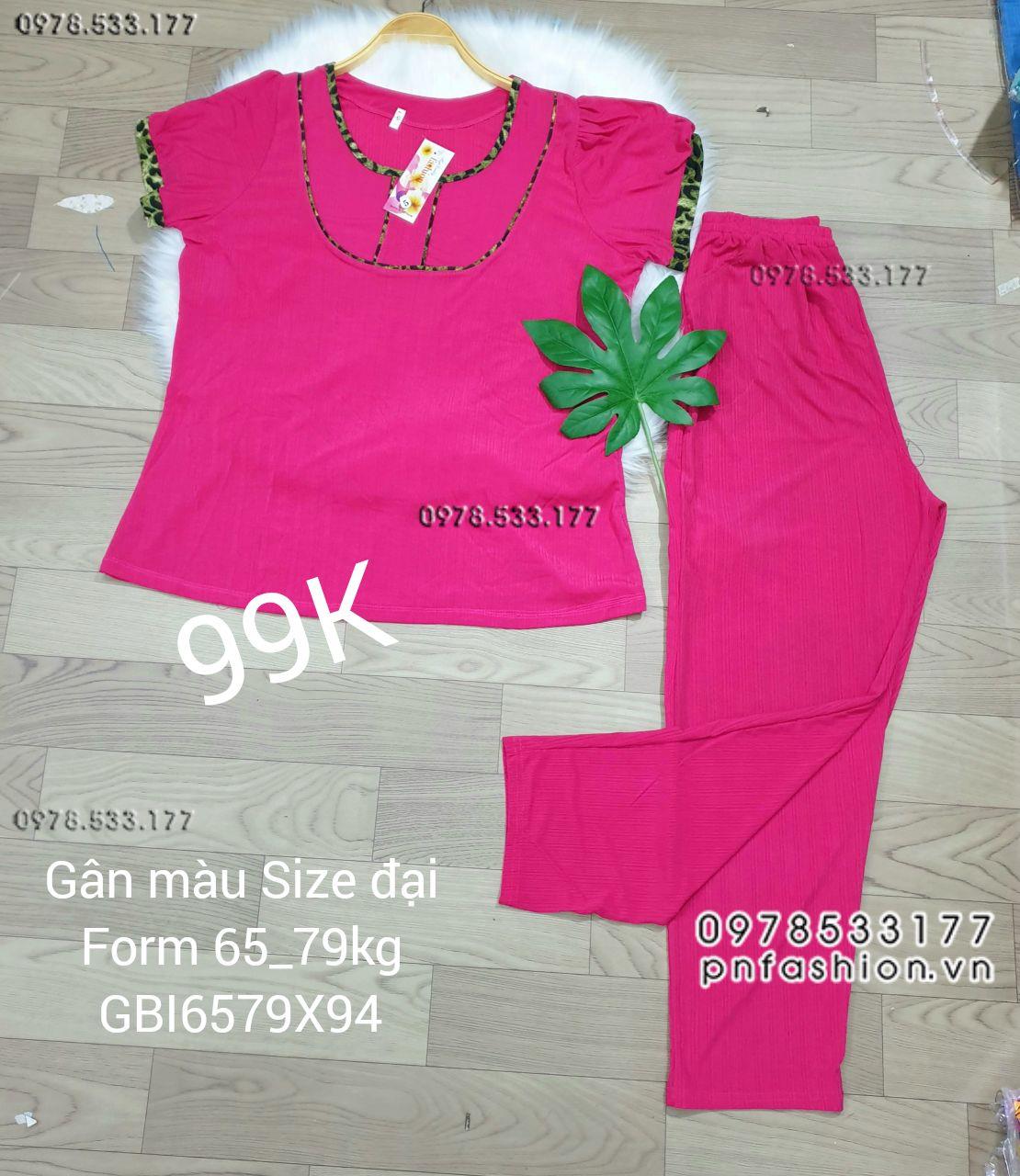 [65-79kg] Đồ bộ trung niên gân màu quần dài size đại - GBI6579X94