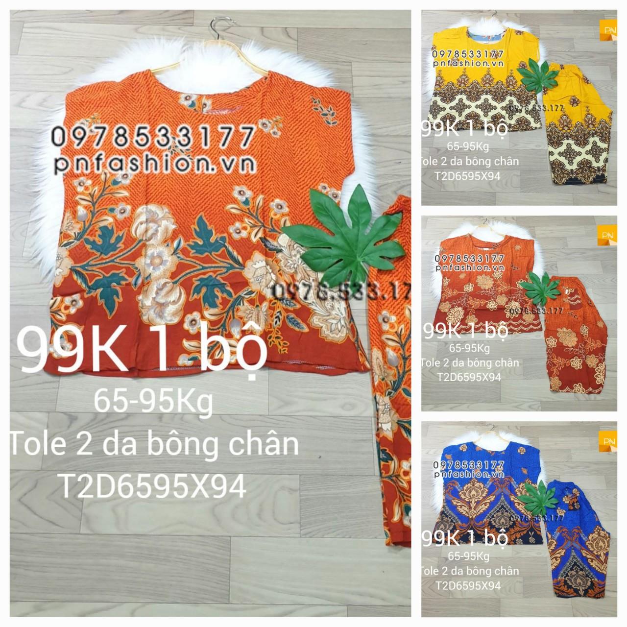 [65-95kg] Đồ bộ trung niên tole 2 da quần lửng bông chân size đại - T2D6595X94