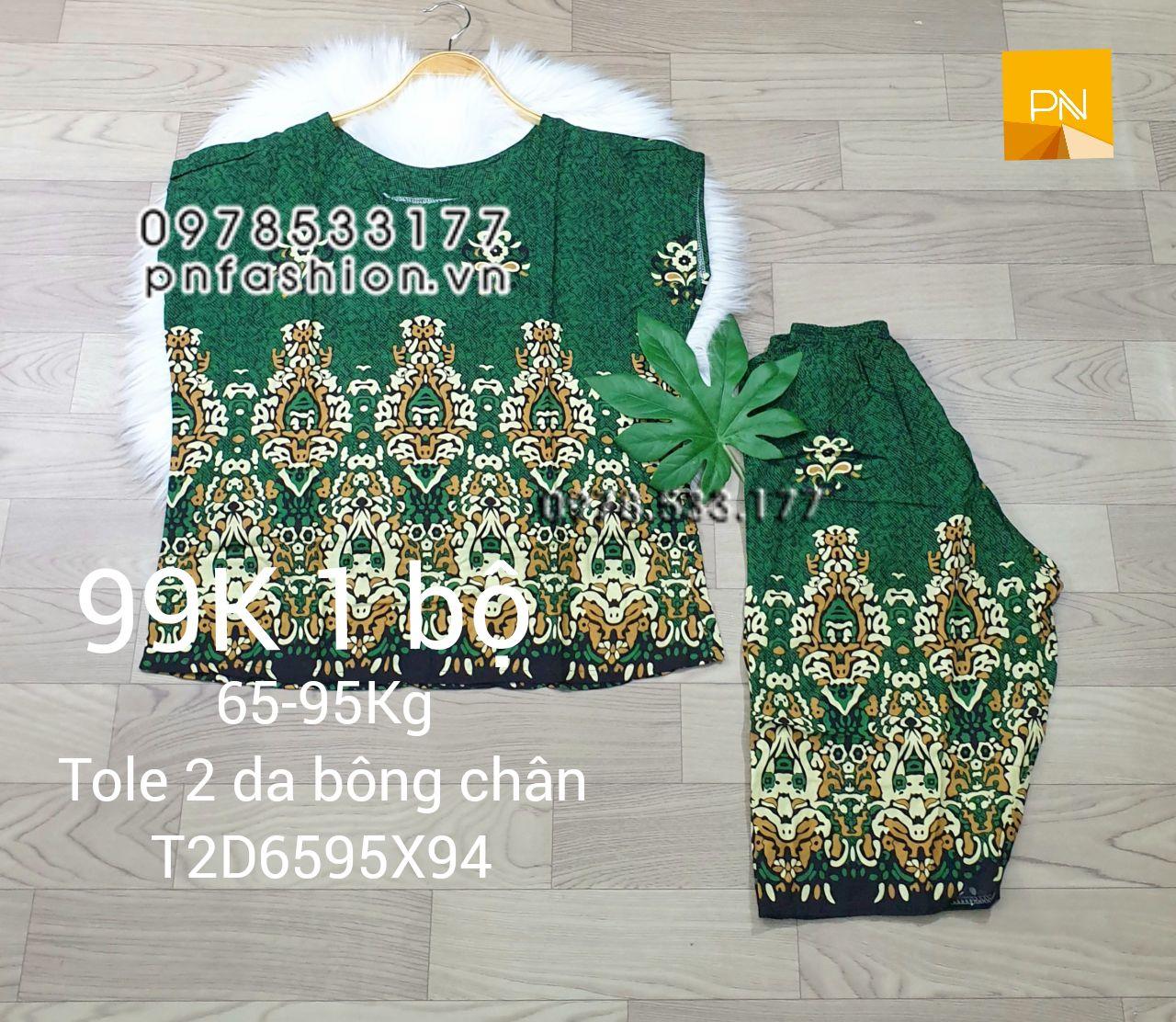 [65-95kg] Đồ bộ trung niên tole 2 da quần lửng bông chân size đại - T2D6595X94