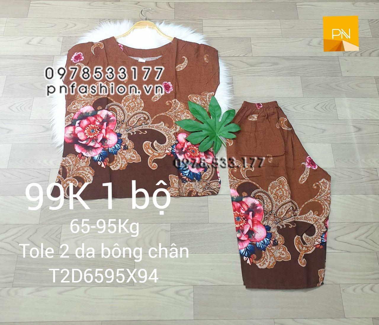 [65-95kg] Đồ bộ trung niên tole 2 da quần lửng bông chân size đại - T2D6595X94