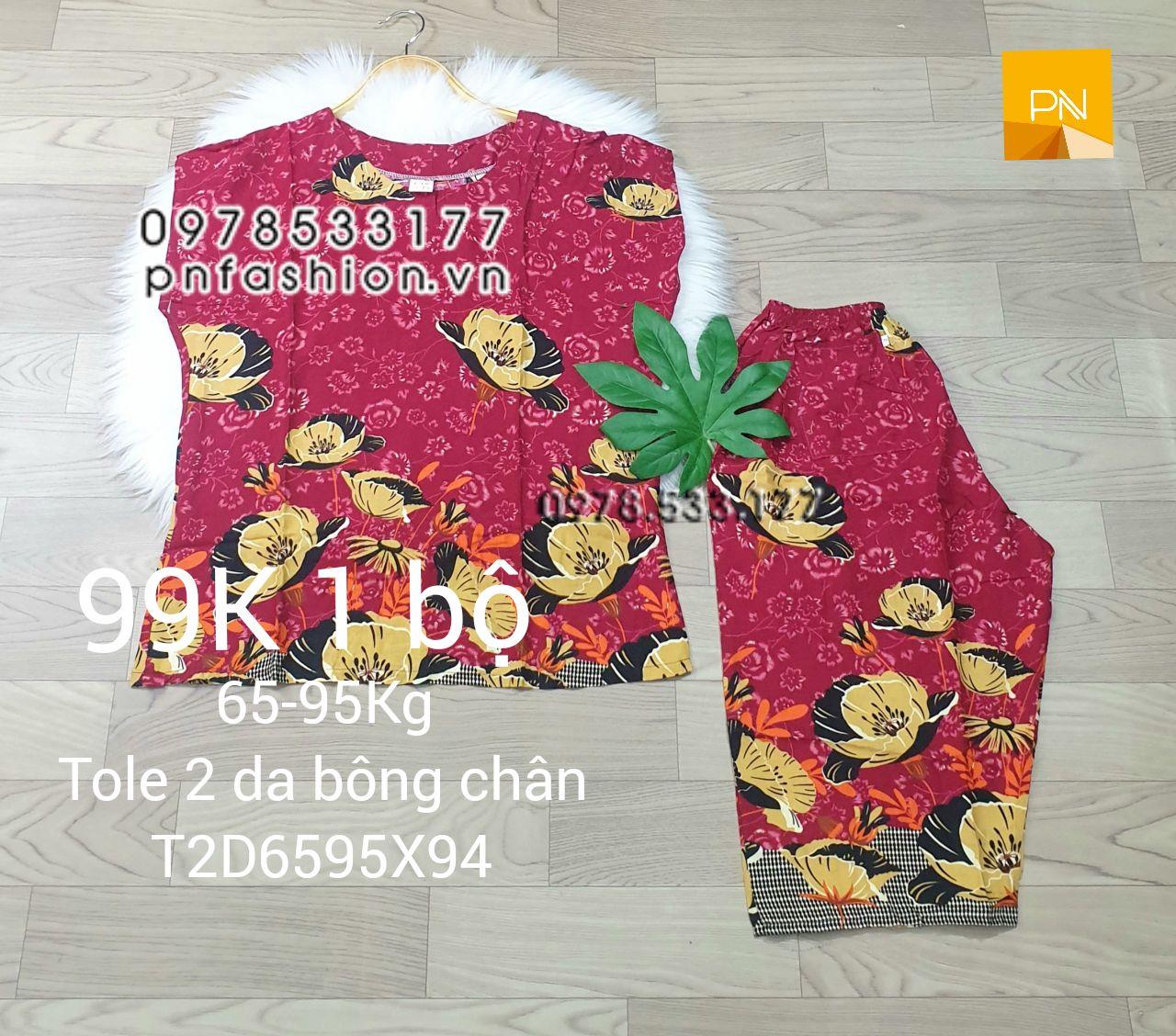 [65-95kg] Đồ bộ trung niên tole 2 da quần lửng bông chân size đại - T2D6595X94