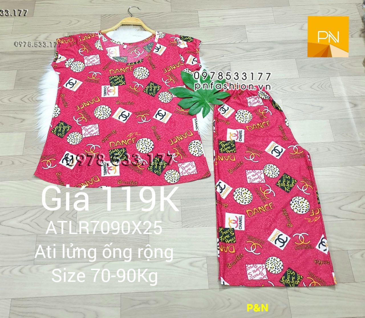 [70-90Kg] Đồ bộ trung niên Ati lửng ống rộng size đại bông đẹp - ALR7090X25-01
