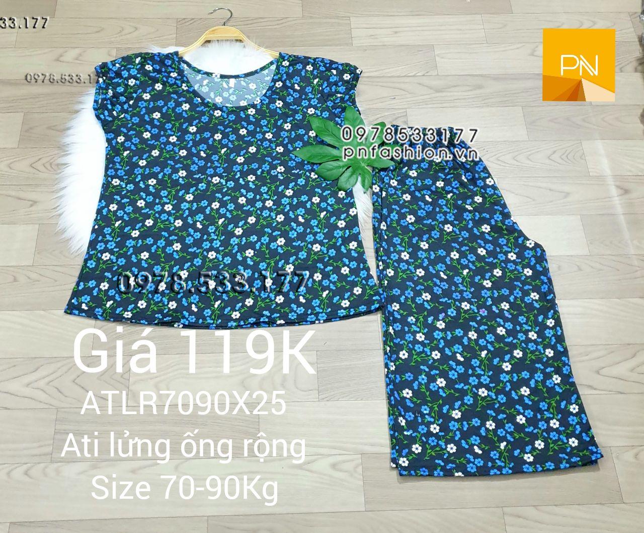 [70-90Kg] Đồ bộ trung niên Ati lửng ống rộng size đại bông đẹp - ALR7090X25-01