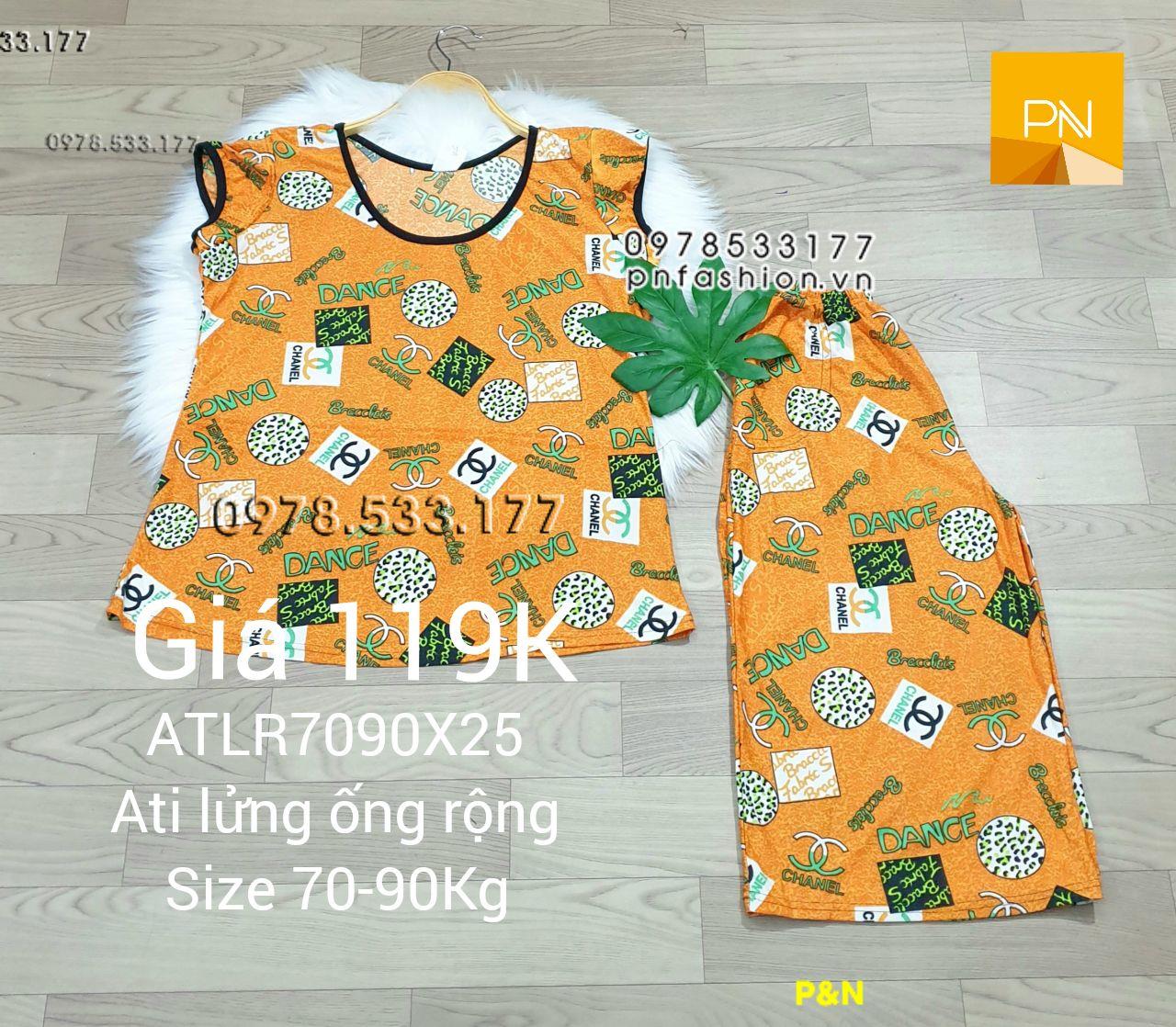 [70-90Kg] Đồ bộ trung niên Ati lửng ống rộng size đại bông đẹp - ALR7090X25-01