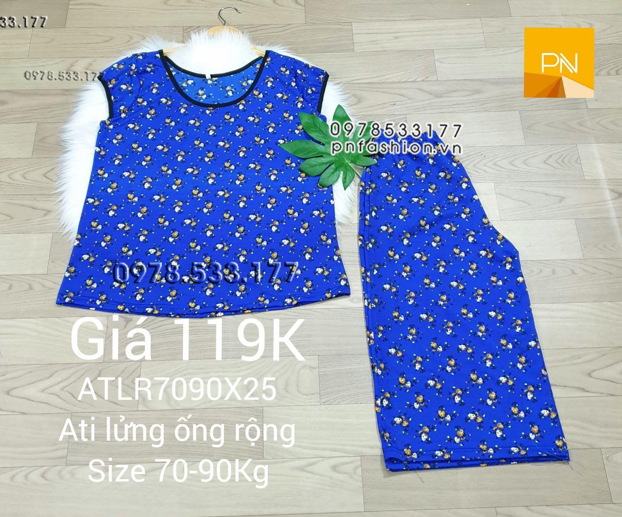 [70-90Kg] Đồ bộ trung niên Ati lửng ống rộng size đại bông đẹp - ALR7090X25-01