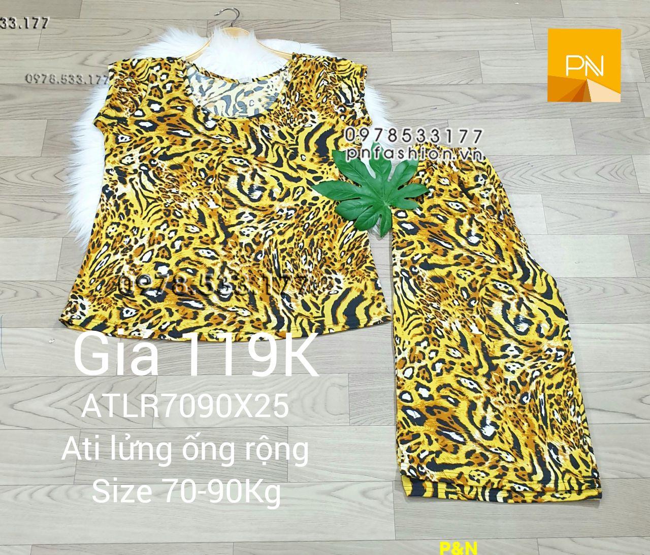 [70-90Kg] Đồ bộ trung niên Ati lửng ống rộng size đại bông đẹp - ALR7090X25-01