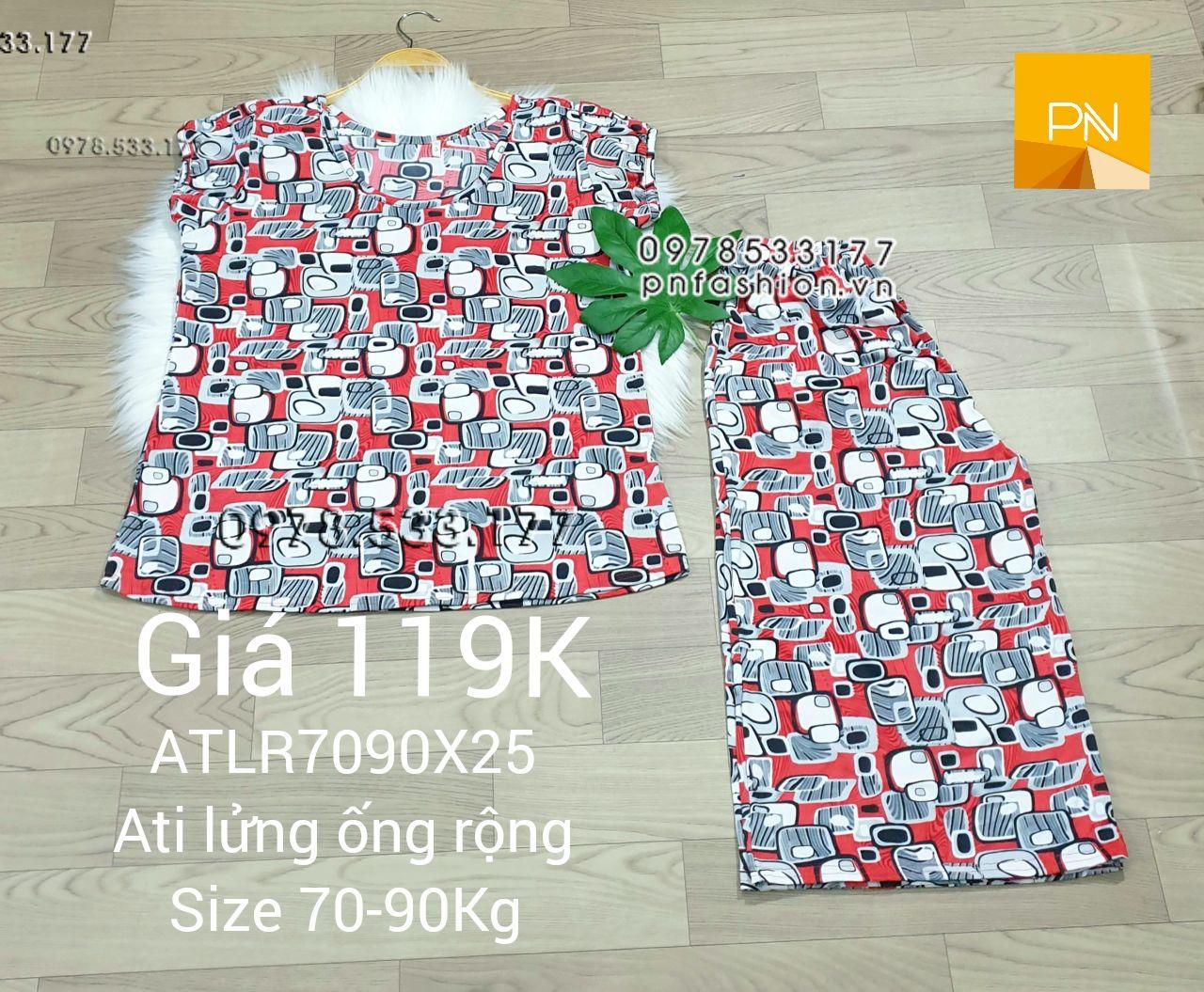 [70-90Kg] Đồ bộ trung niên Ati lửng ống rộng size đại bông đẹp - ALR7090X25-01