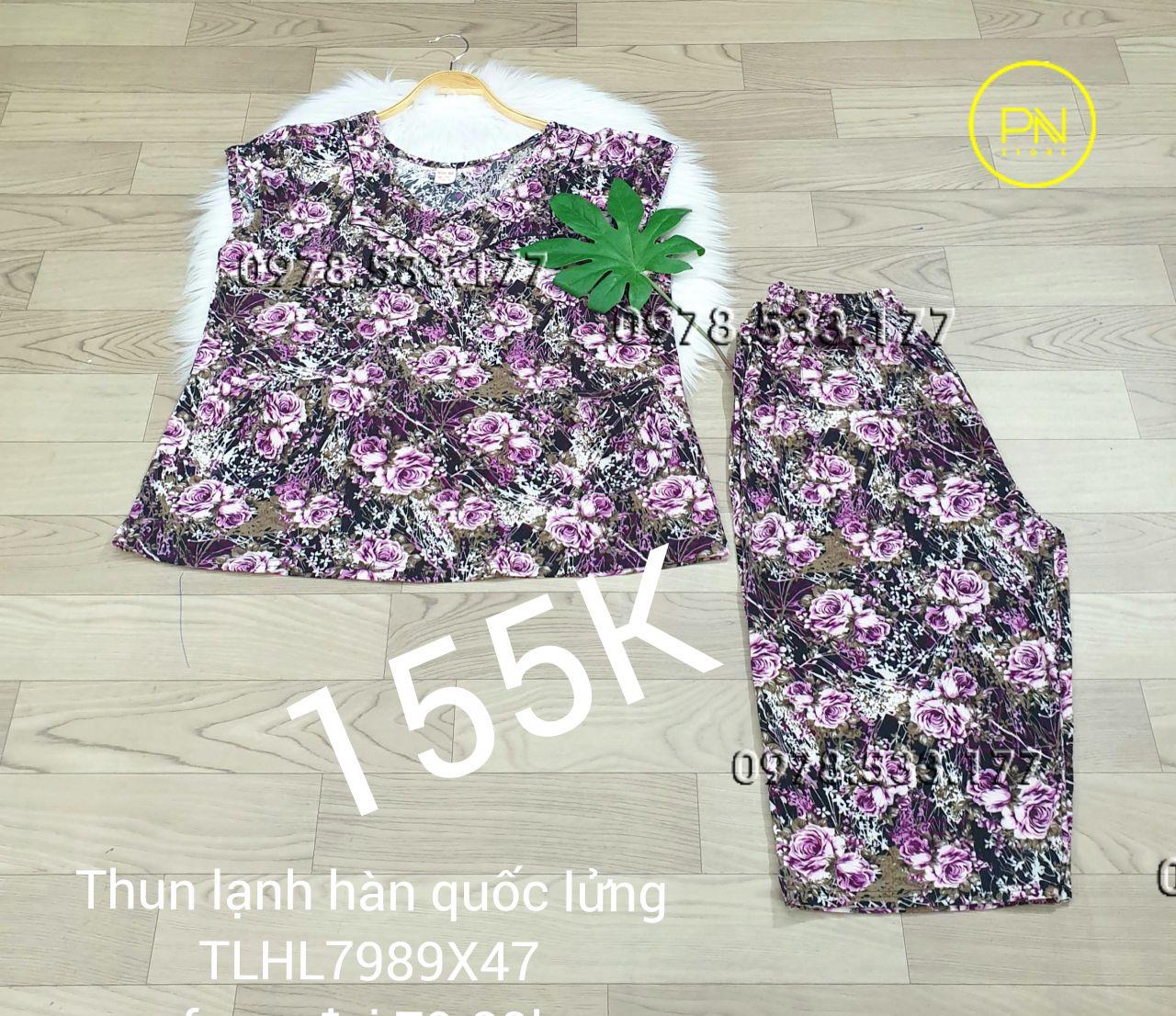 [79-89kg] Đồ bộ trung niên thun lạnh hàn quốc lửng size đại - TLHL7989X47