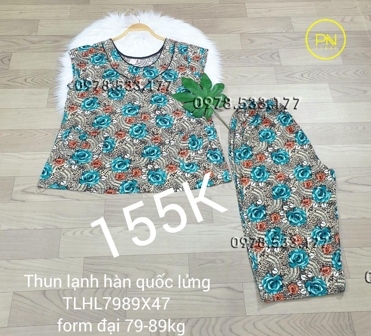 [79-89kg] Đồ bộ trung niên thun lạnh hàn quốc lửng size đại - TLHL7989X47