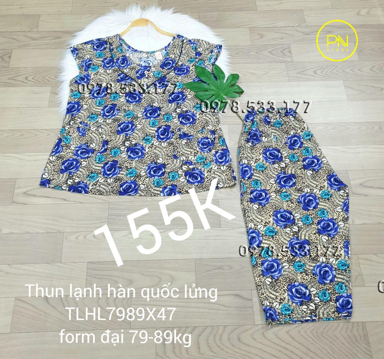 [79-89kg] Đồ bộ trung niên thun lạnh hàn quốc lửng size đại - TLHL7989X47
