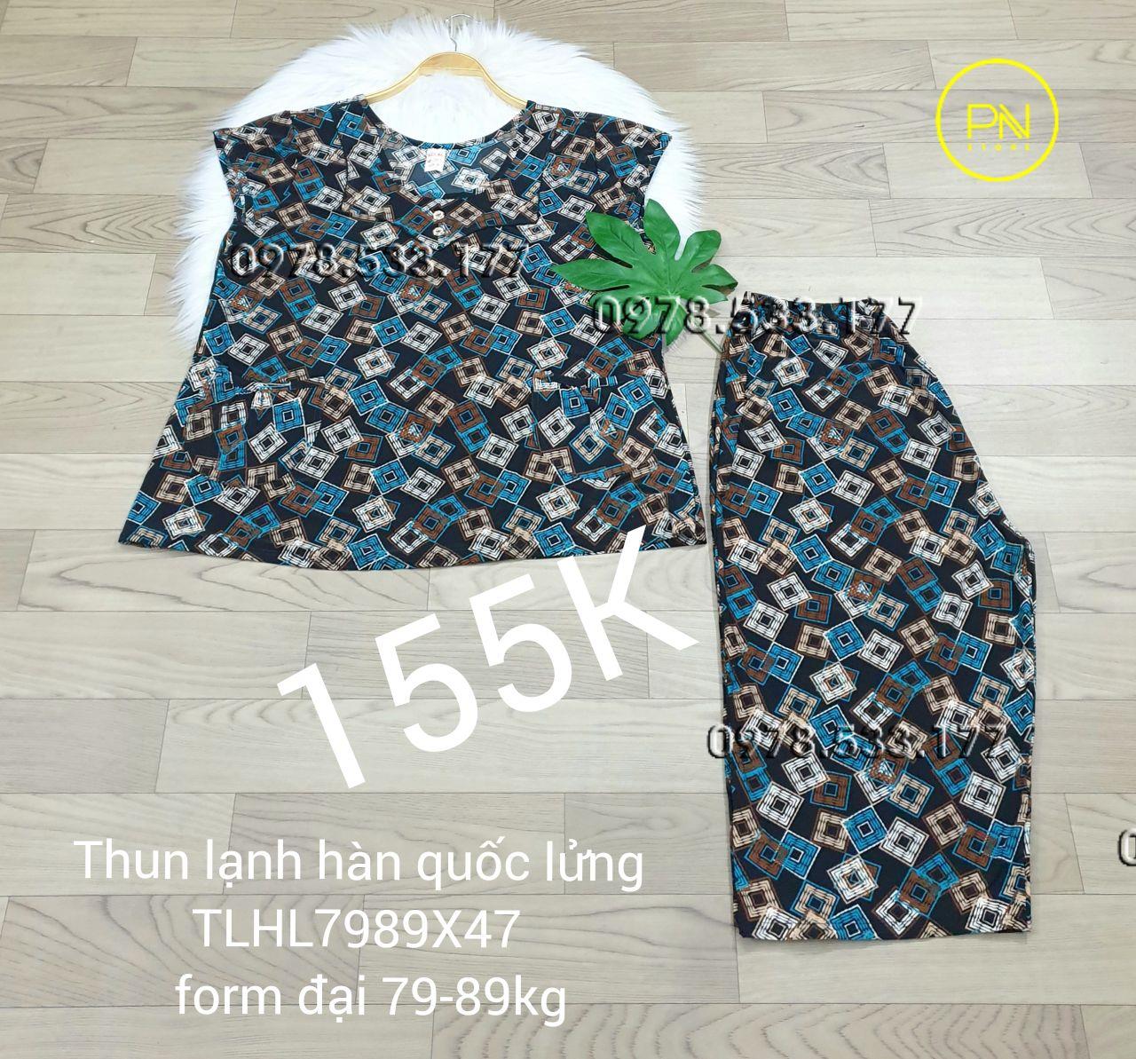 [79-89kg] Đồ bộ trung niên thun lạnh hàn quốc lửng size đại - TLHL7989X47