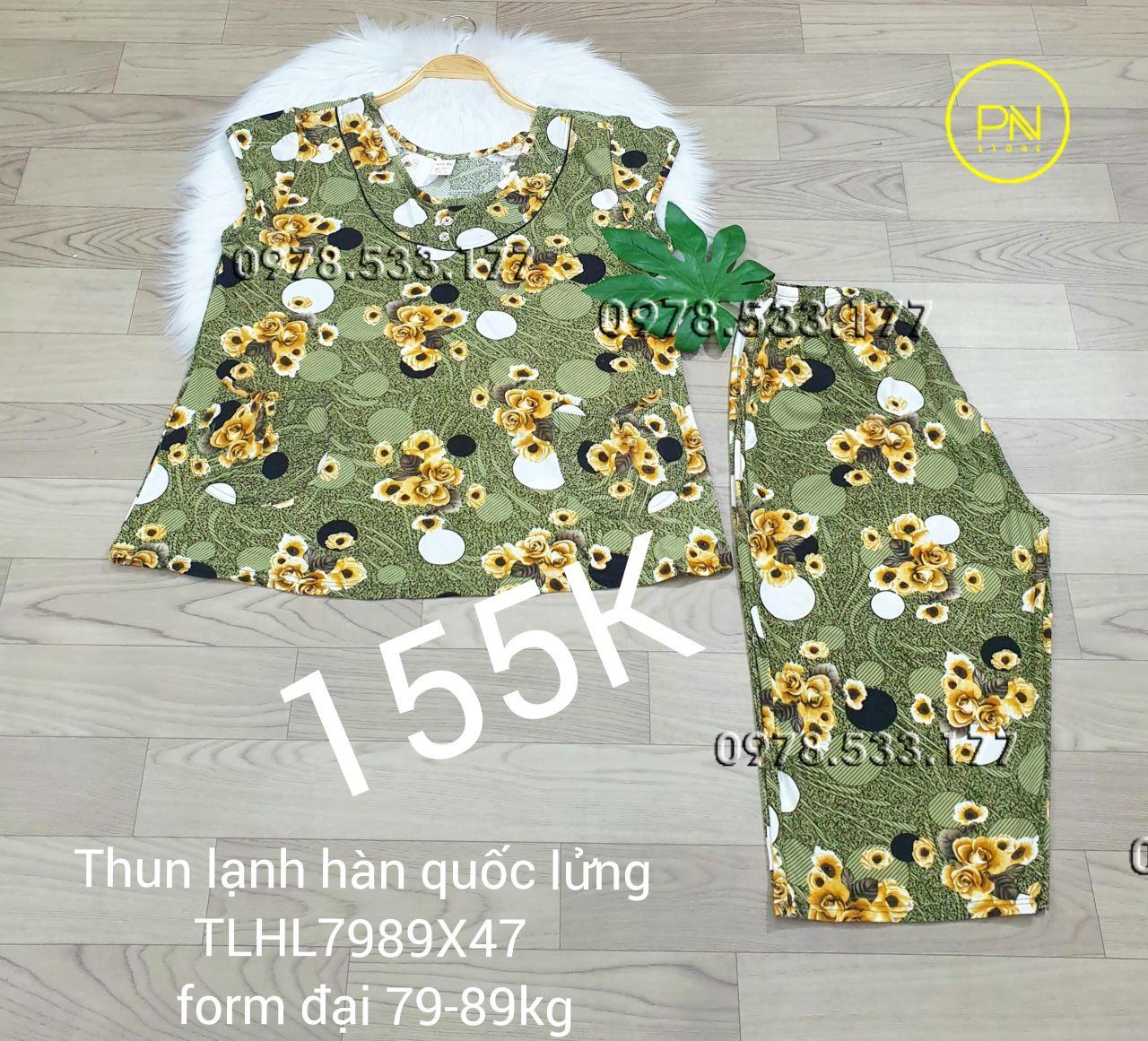 [79-89kg] Đồ bộ trung niên thun lạnh hàn quốc lửng size đại - TLHL7989X47